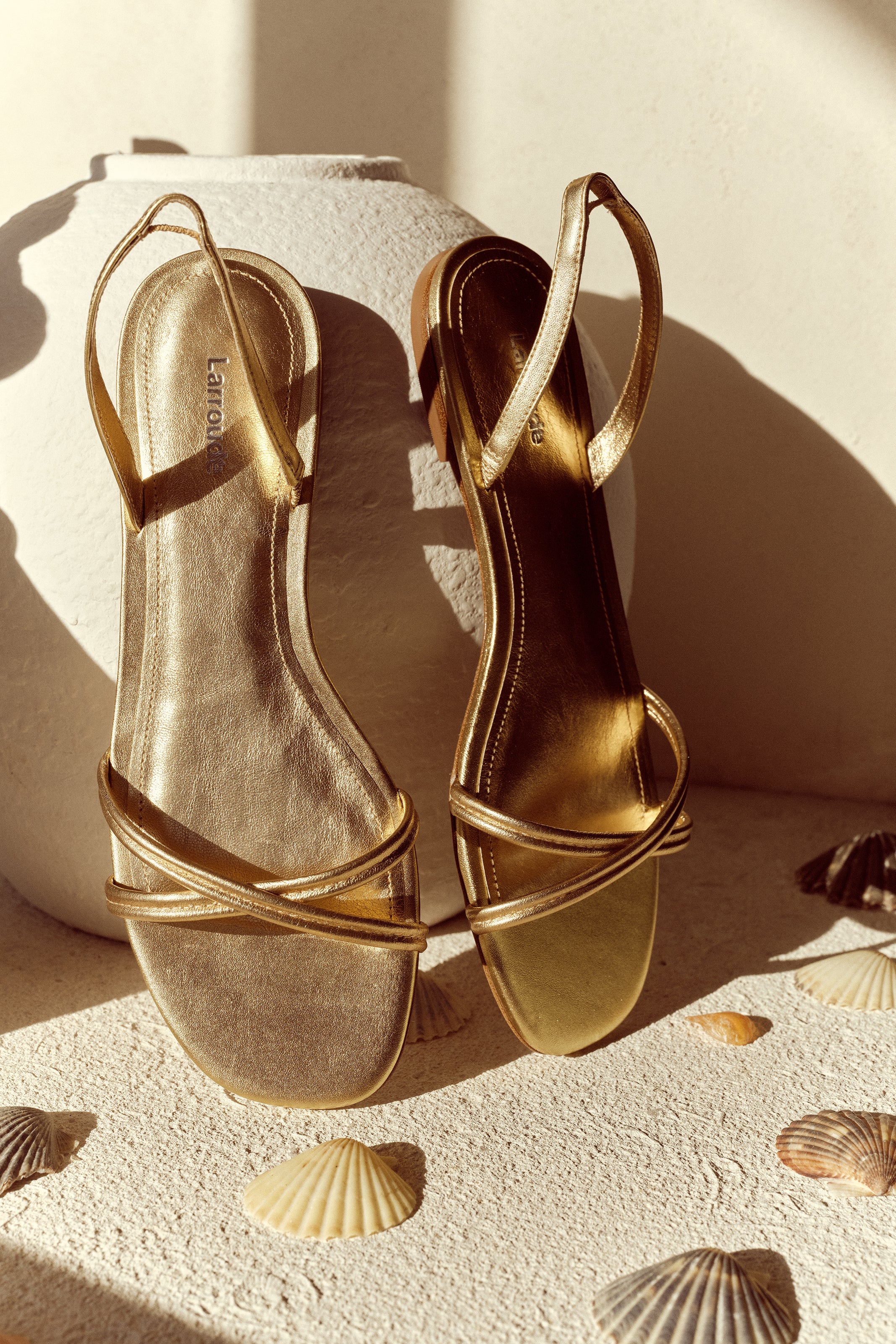 Annie Flat In Gold Metallic Leather