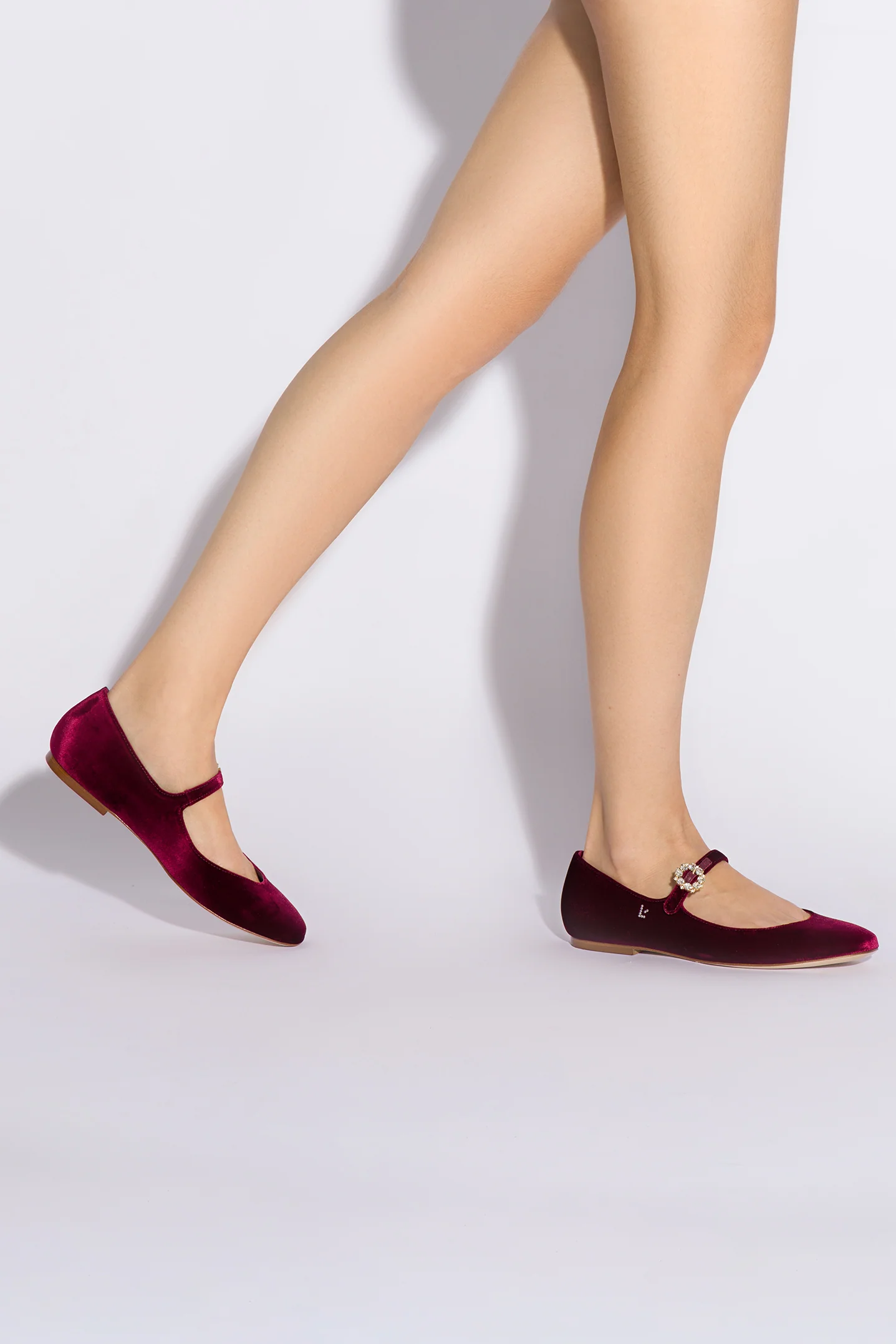 Blair Ballet Flat In Wine Velvet
