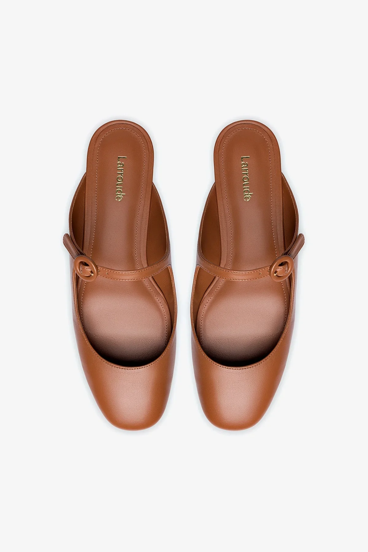 Blair Flat Mule In Caramel Leather