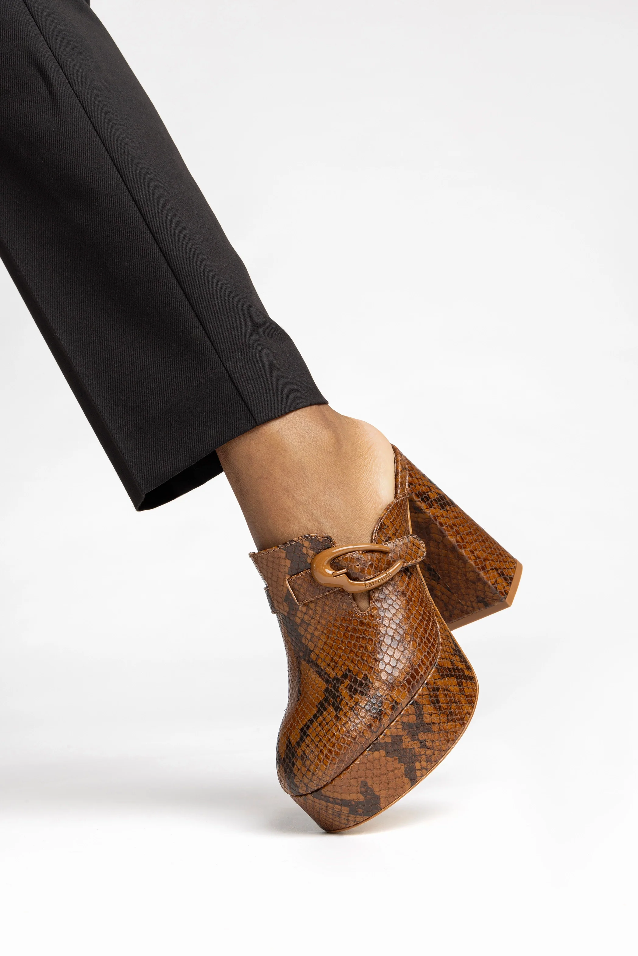 Dolly Verona Clog In Oud Python Embossed Leather