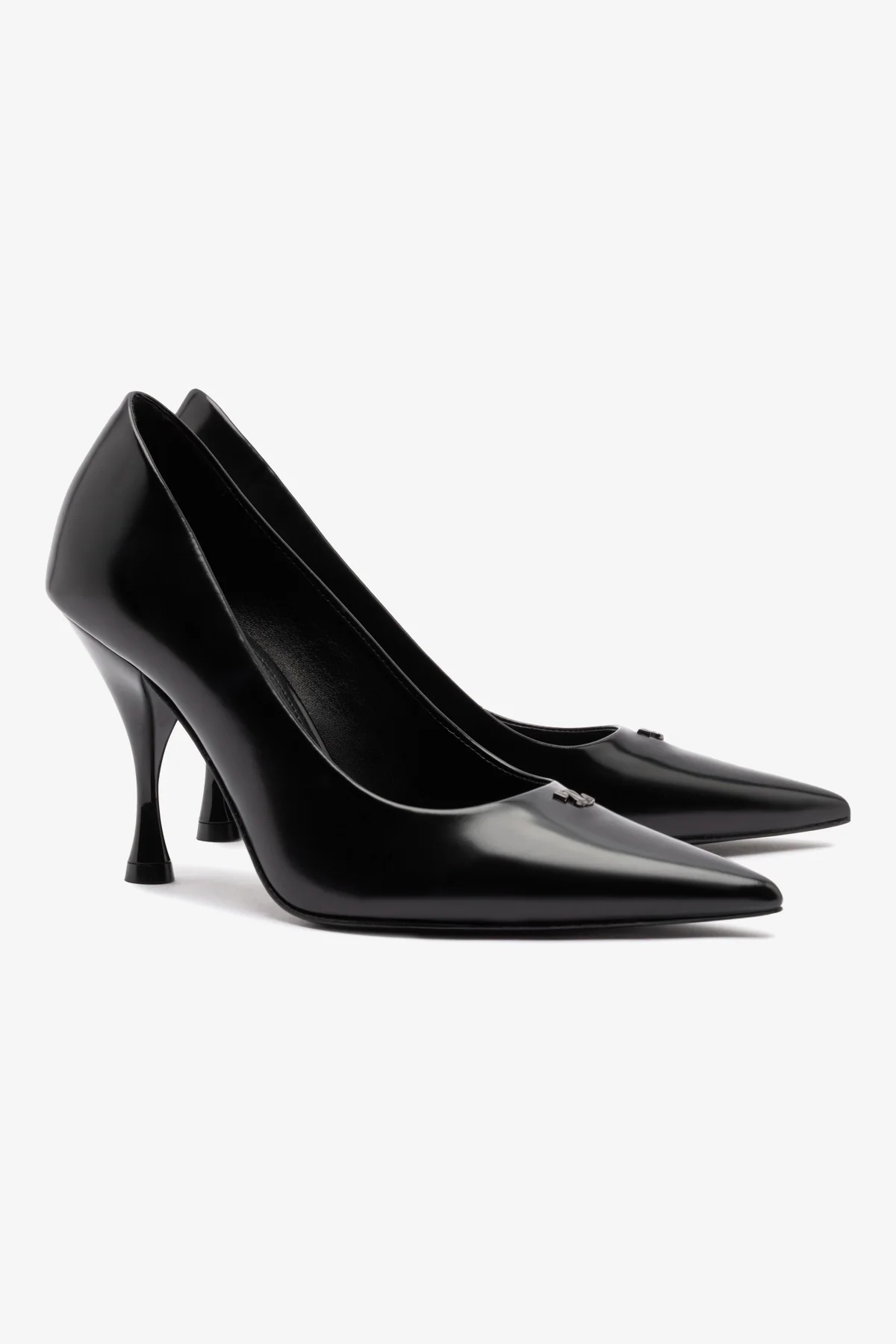 Stone Pump In Black Box Leather