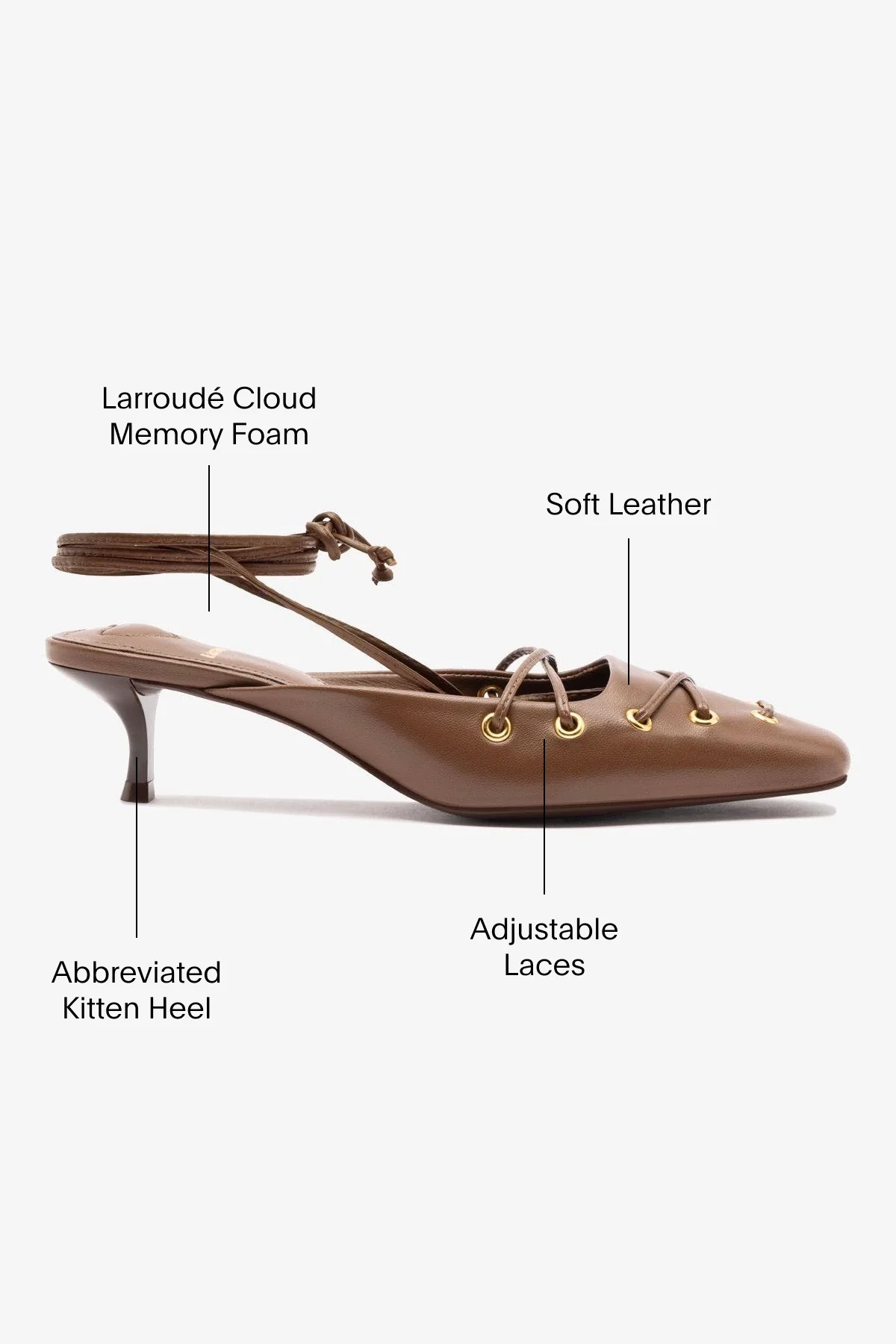 Amal Lace Up Pump In Burnt Umber Leather