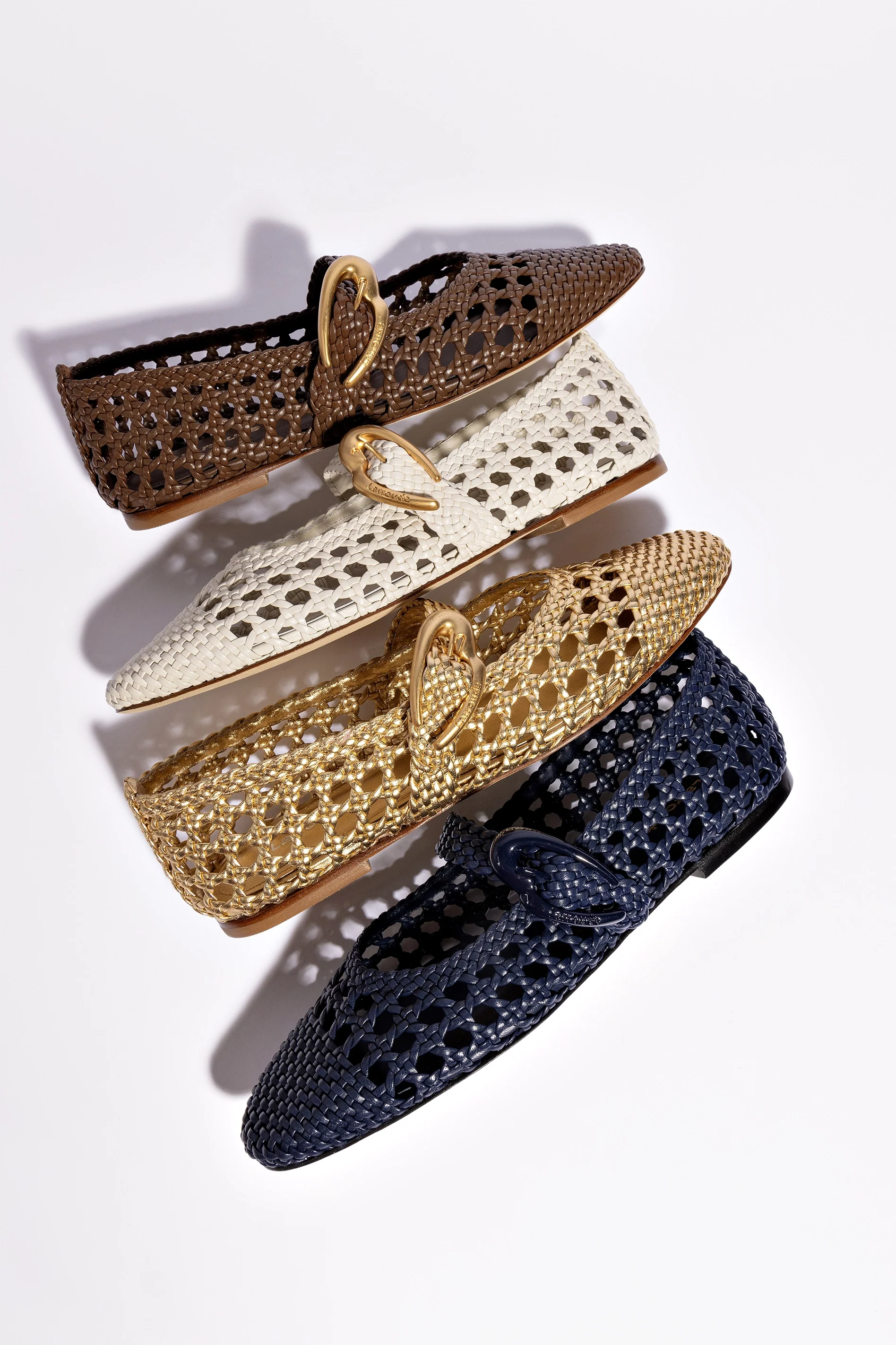 Verona Macrame Ballet Flat In Navy Leather