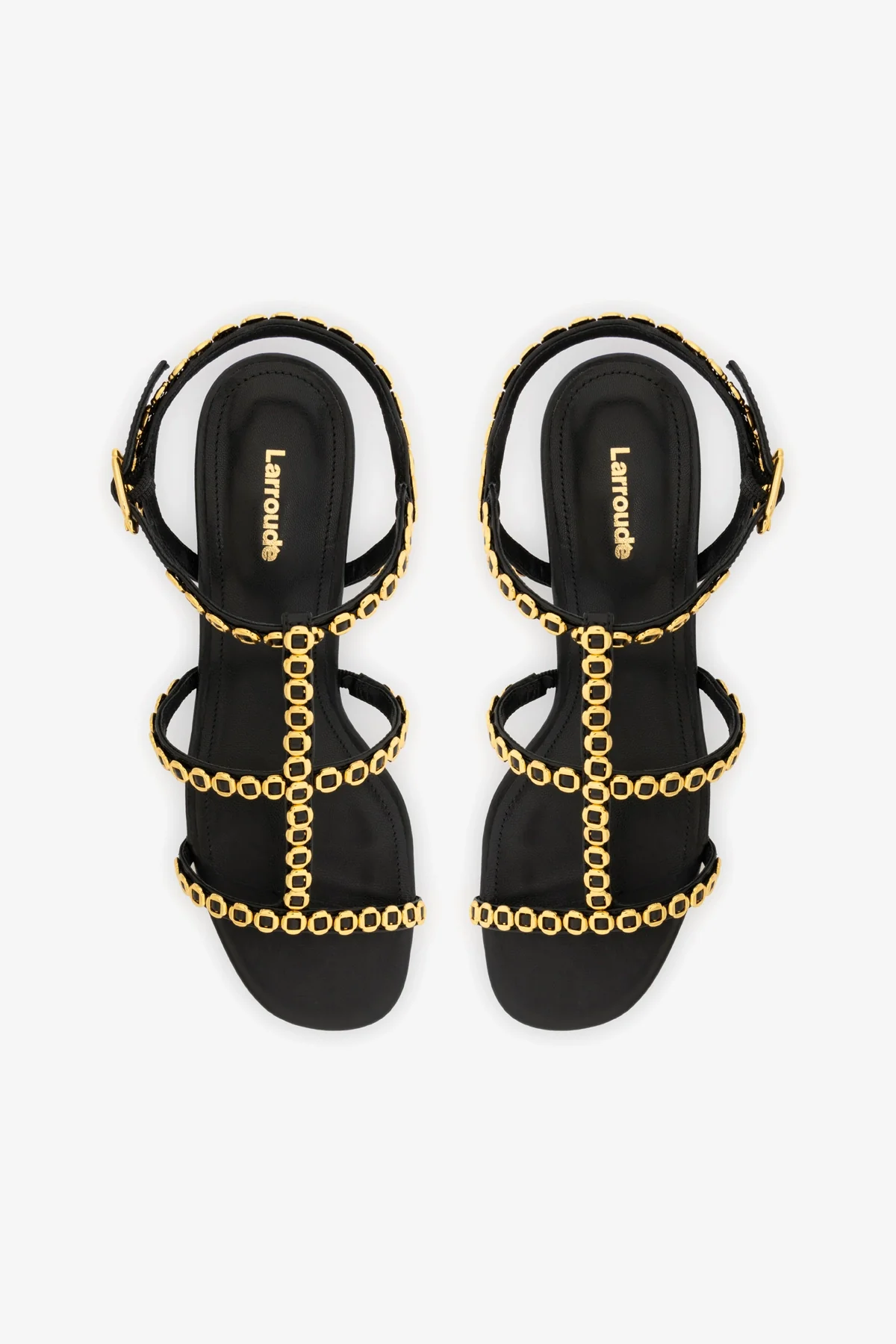 Milanina Block Sandal In Black Leather