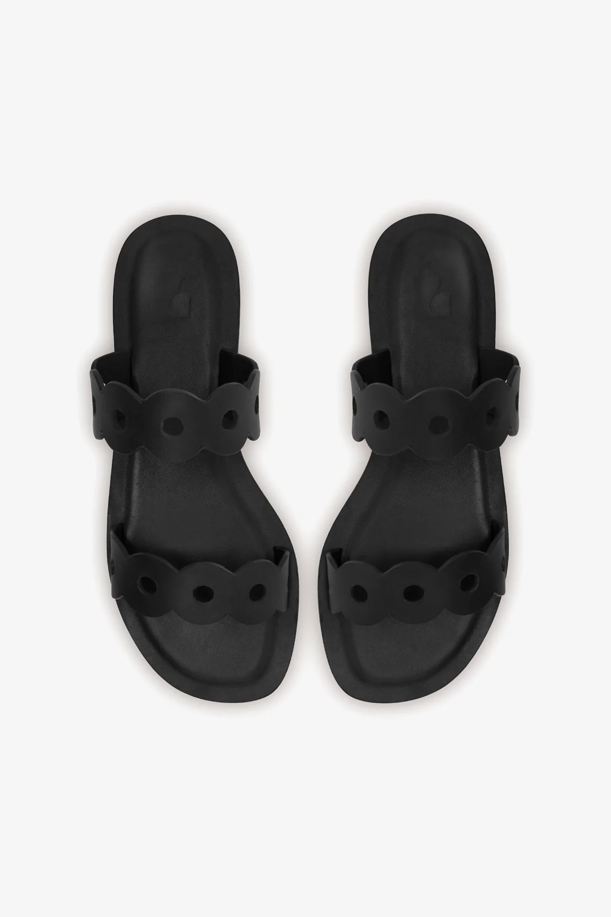 Florence Flat Mule In Black Leather