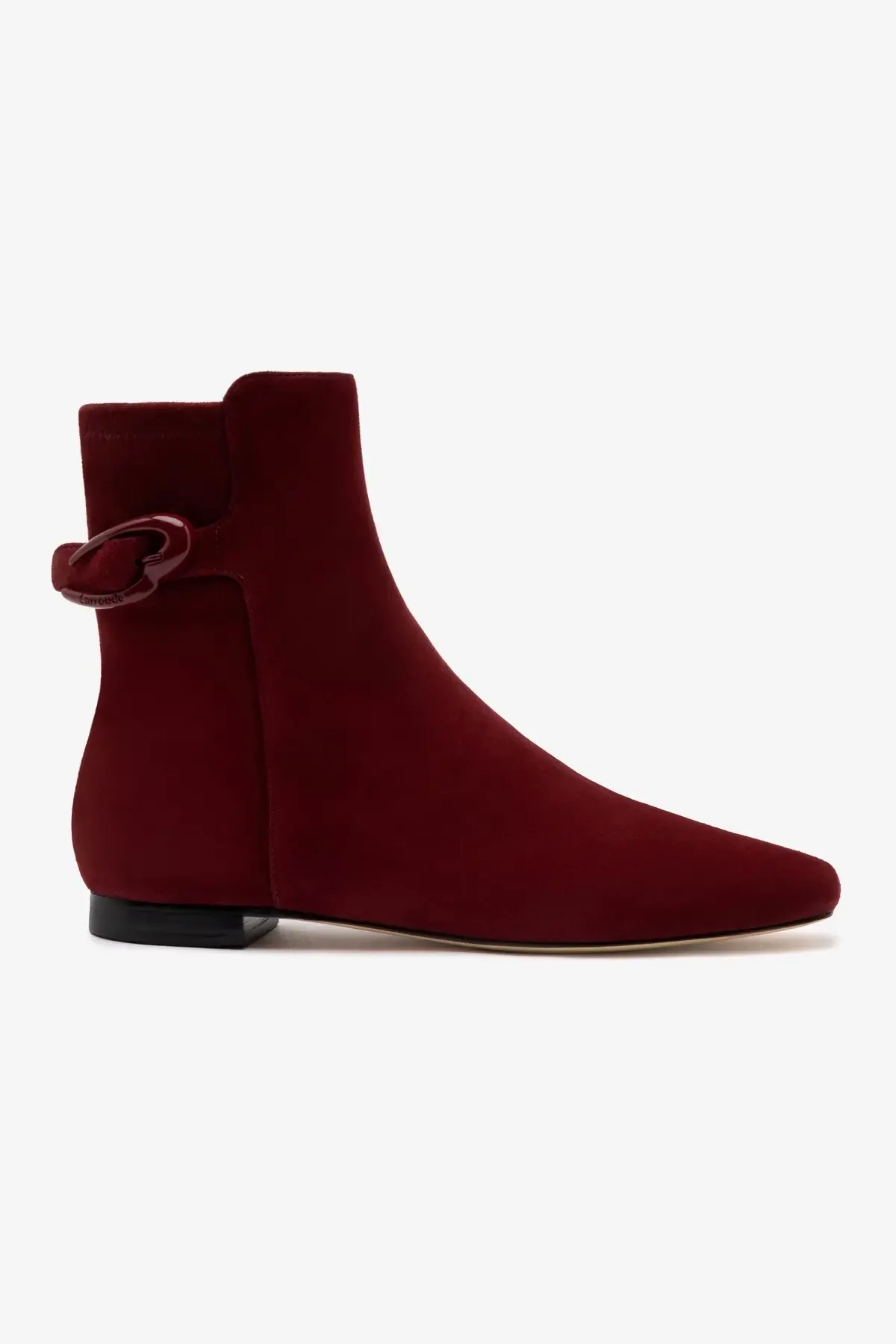 Alexis Verona Flat Boot In Burgundy Suede