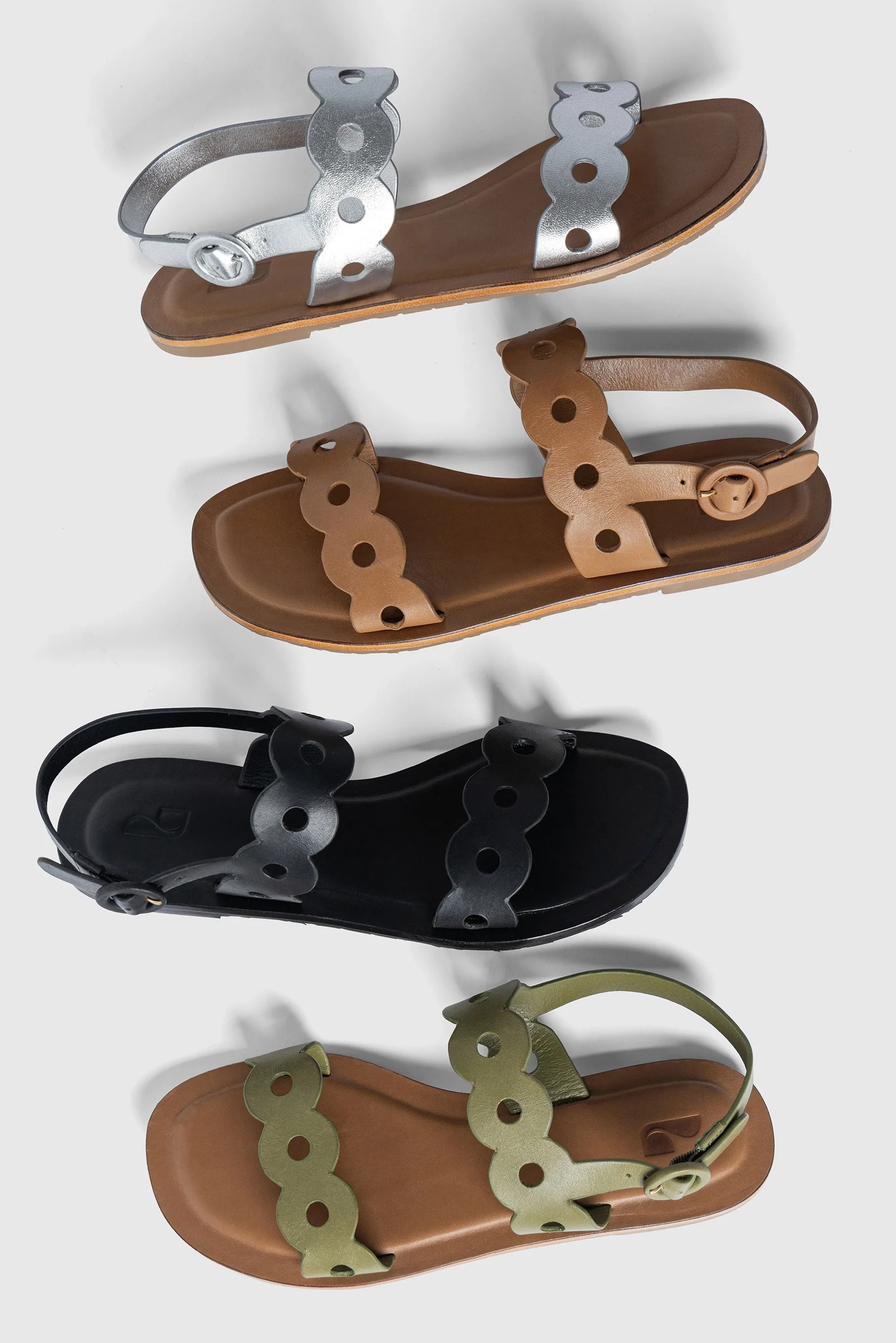 Florence Flat Sandal In Black Leather