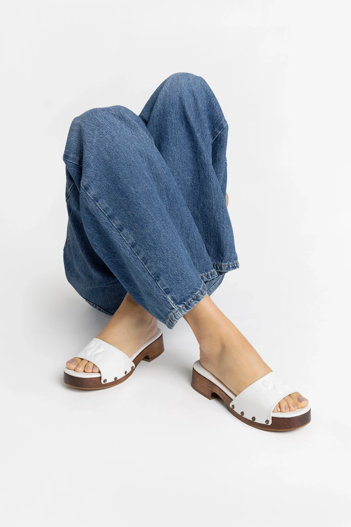 Zuzi Mule In White Patent Leather