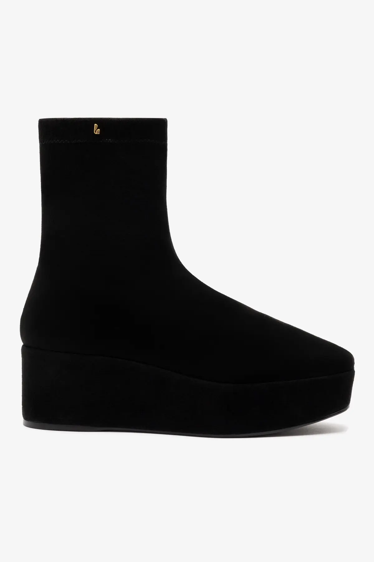 Dani Flatform Boot In Black Suede