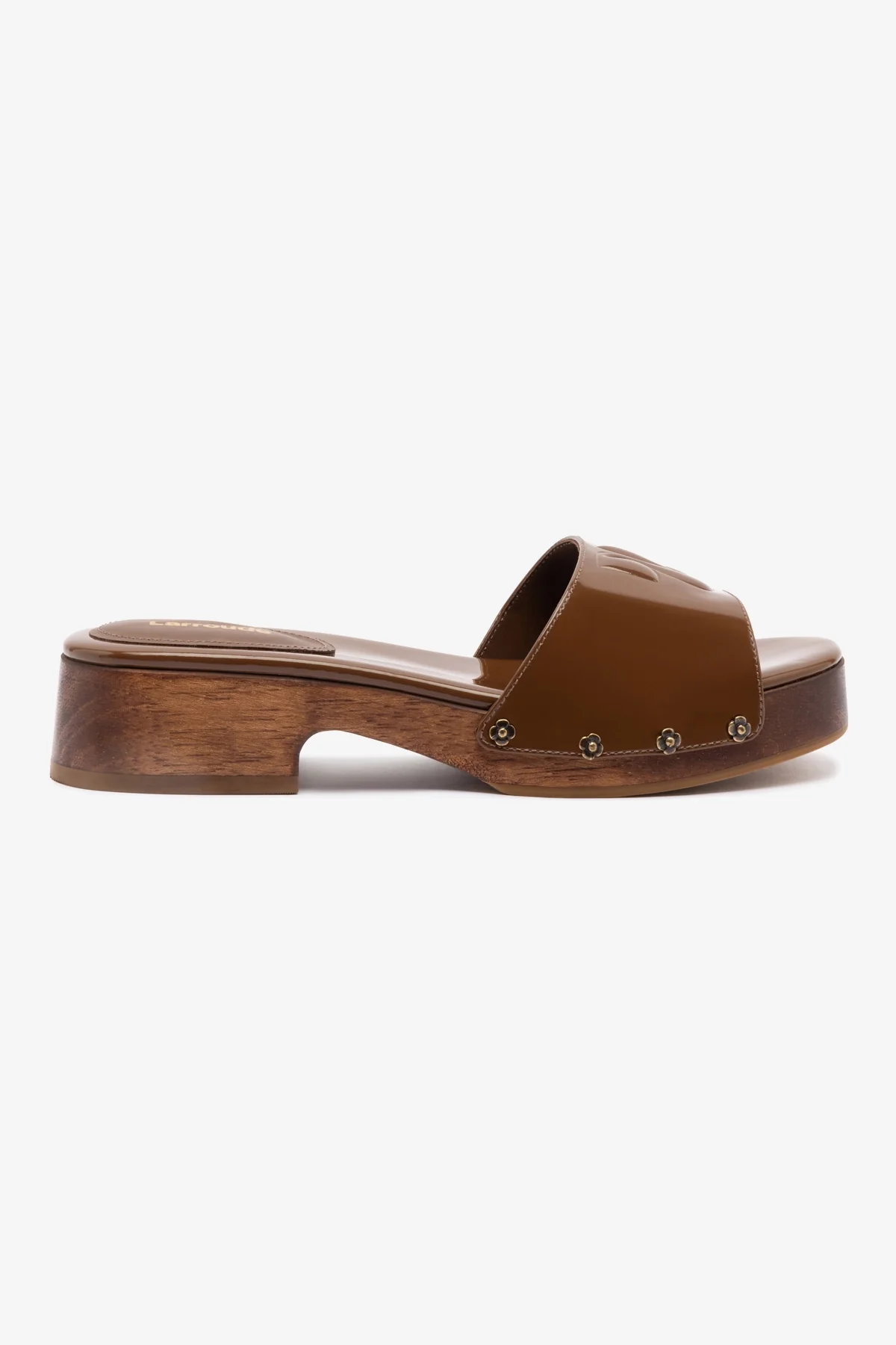 Zuzi Mule In Burnt Umber Patent Leather