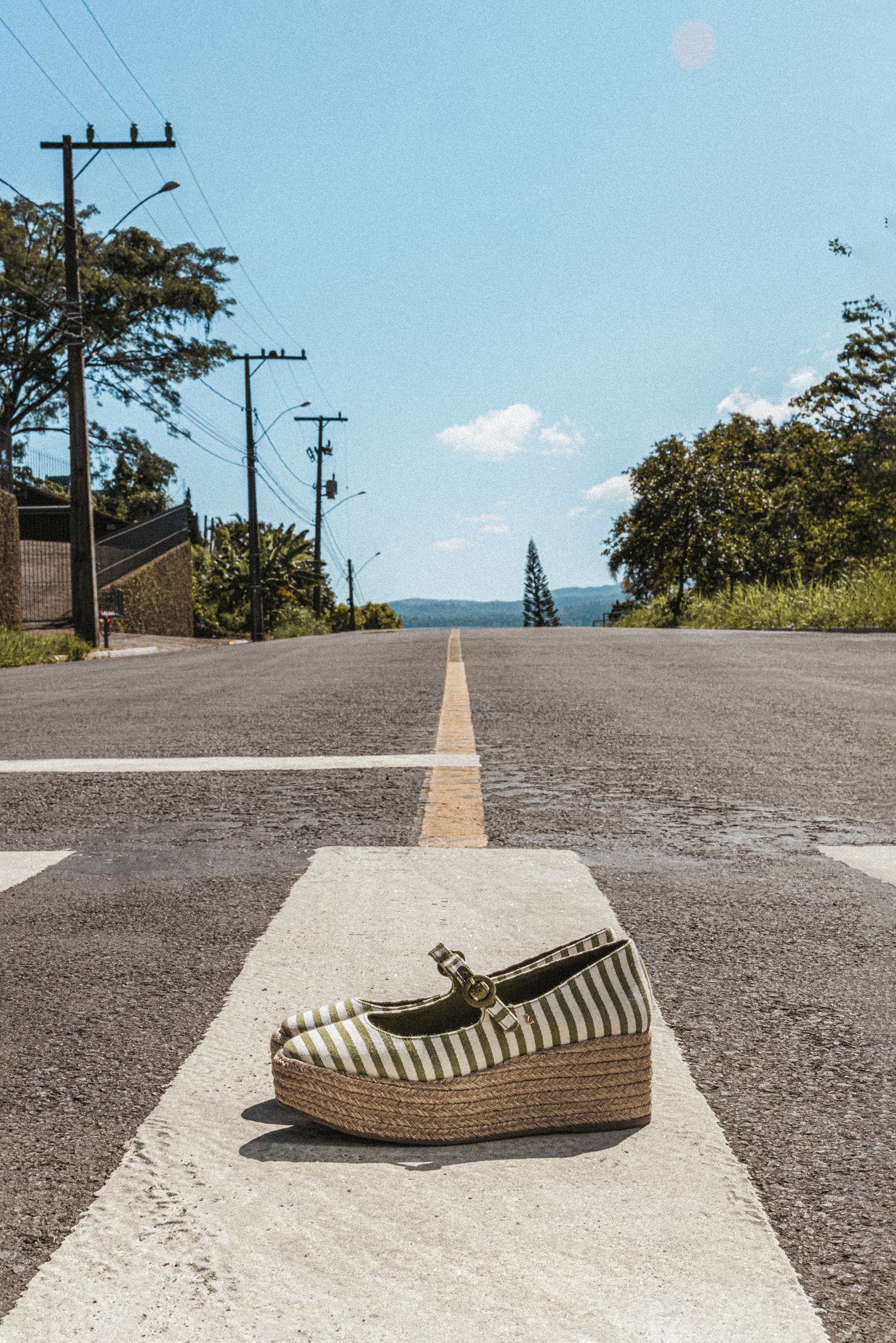 Blair Flatform In Seaweed Striped Fabric