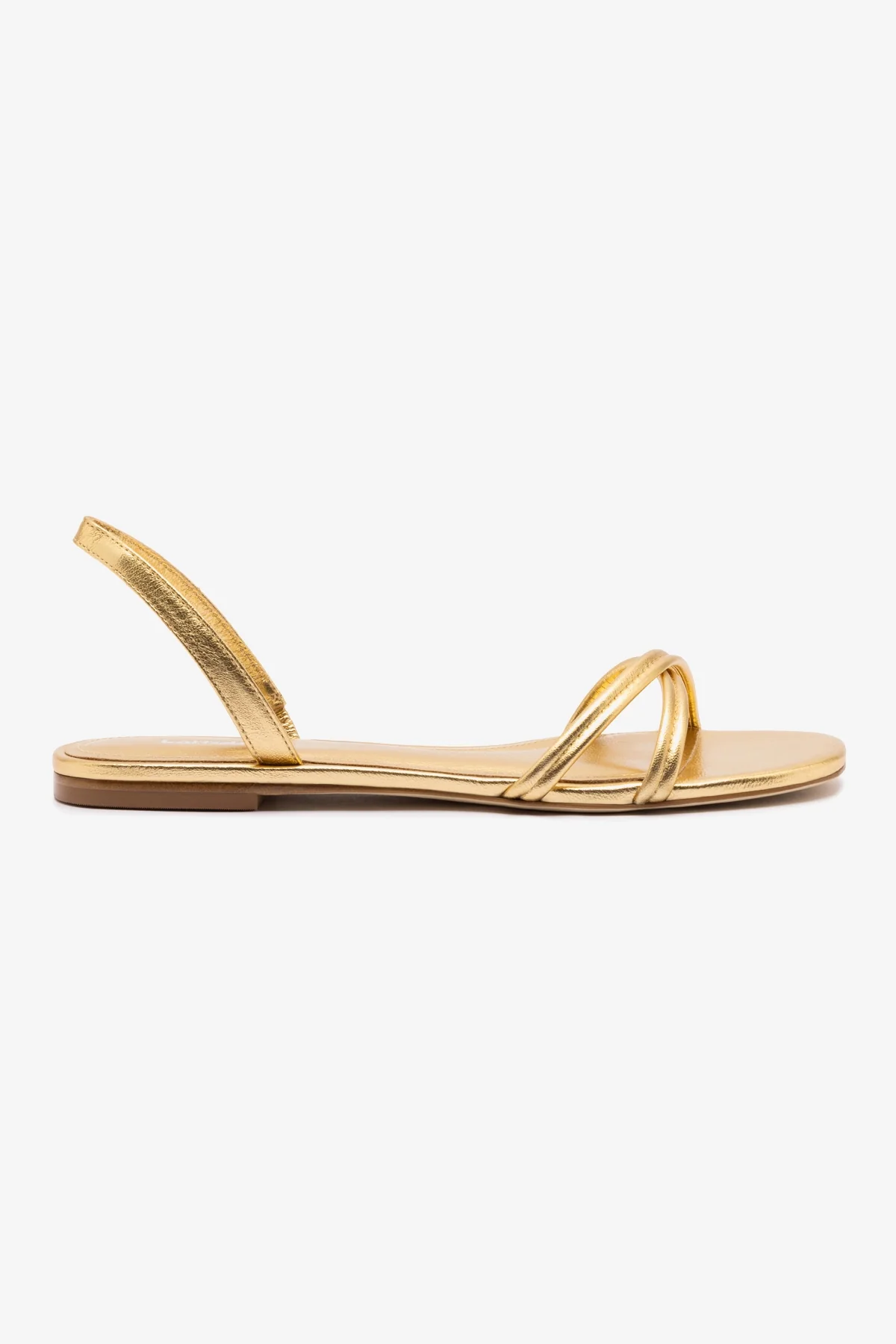 Annie Flat In Gold Metallic Leather