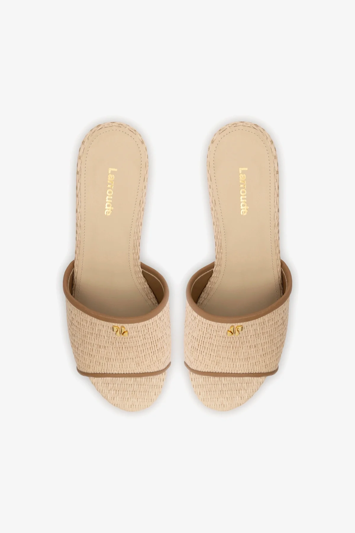 Miso Platform Sandal In Natural Raffia and Hazelnut Trimming
