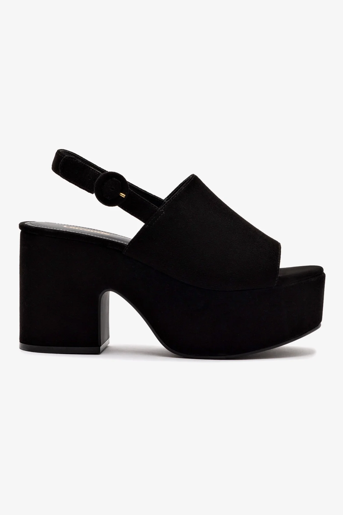 Miso Platform Sandal In Black Suede
