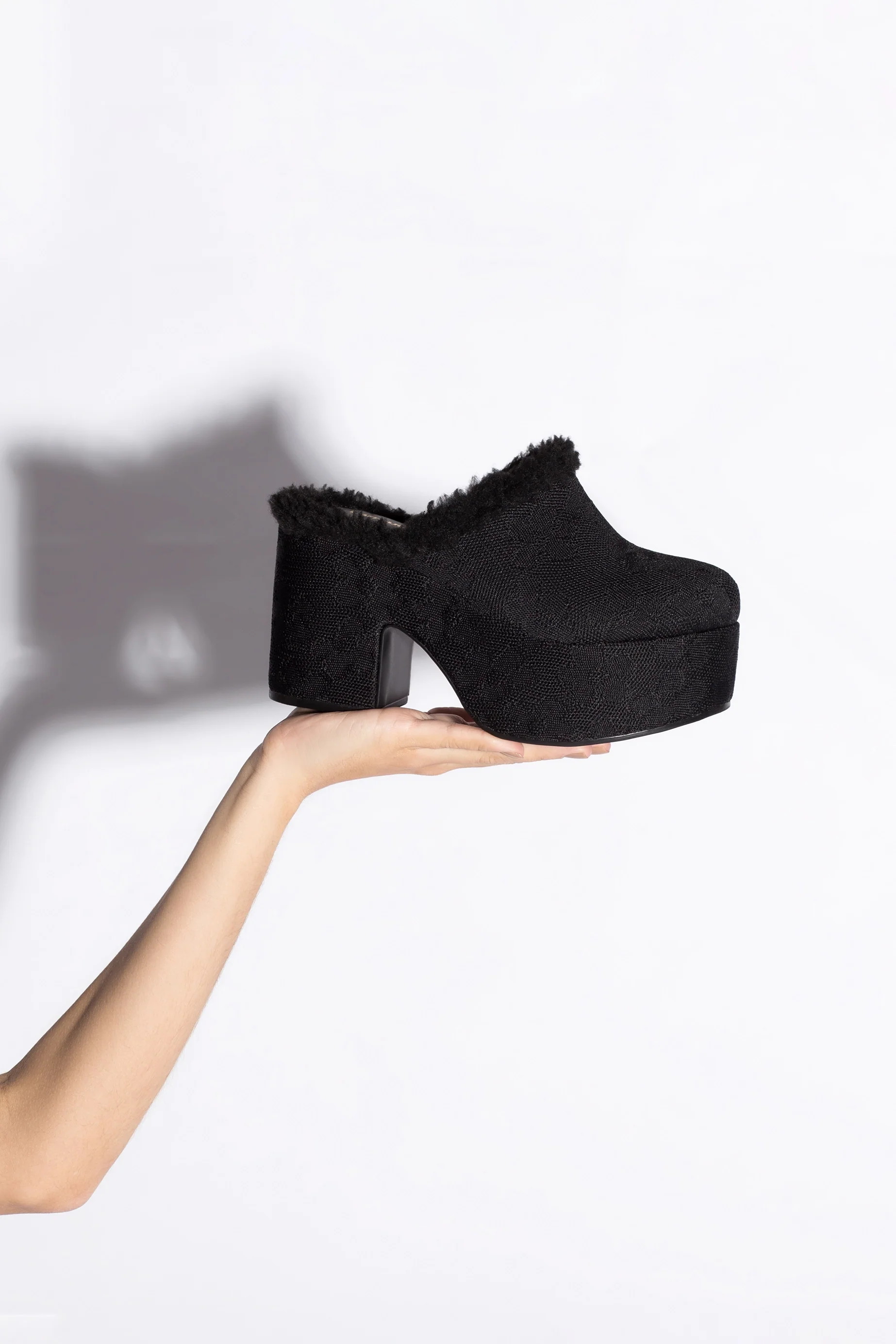 Miso Platform Clog In Black Knit