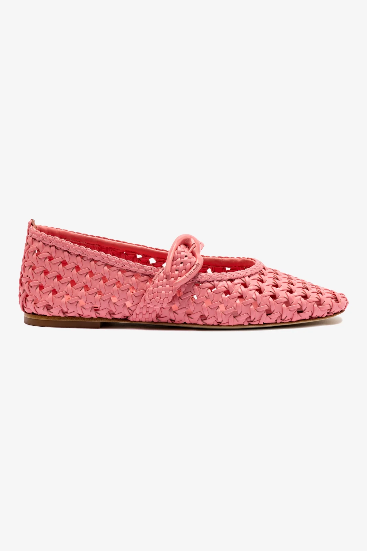 Verona Macrame Ballet Flat In Sorbet Pink Leather
