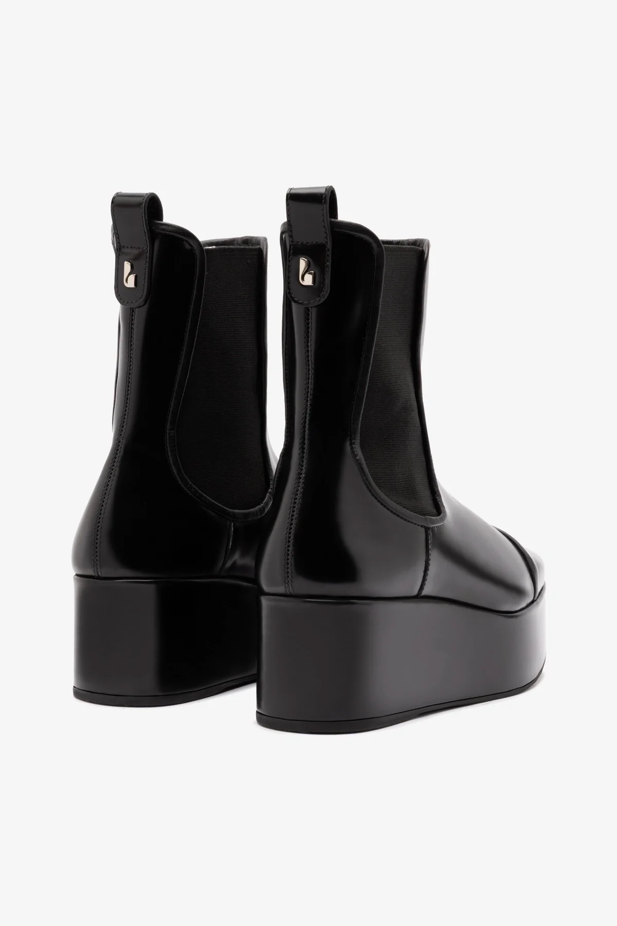 Dani Chelsea Flatform Boot In Black Box Leather