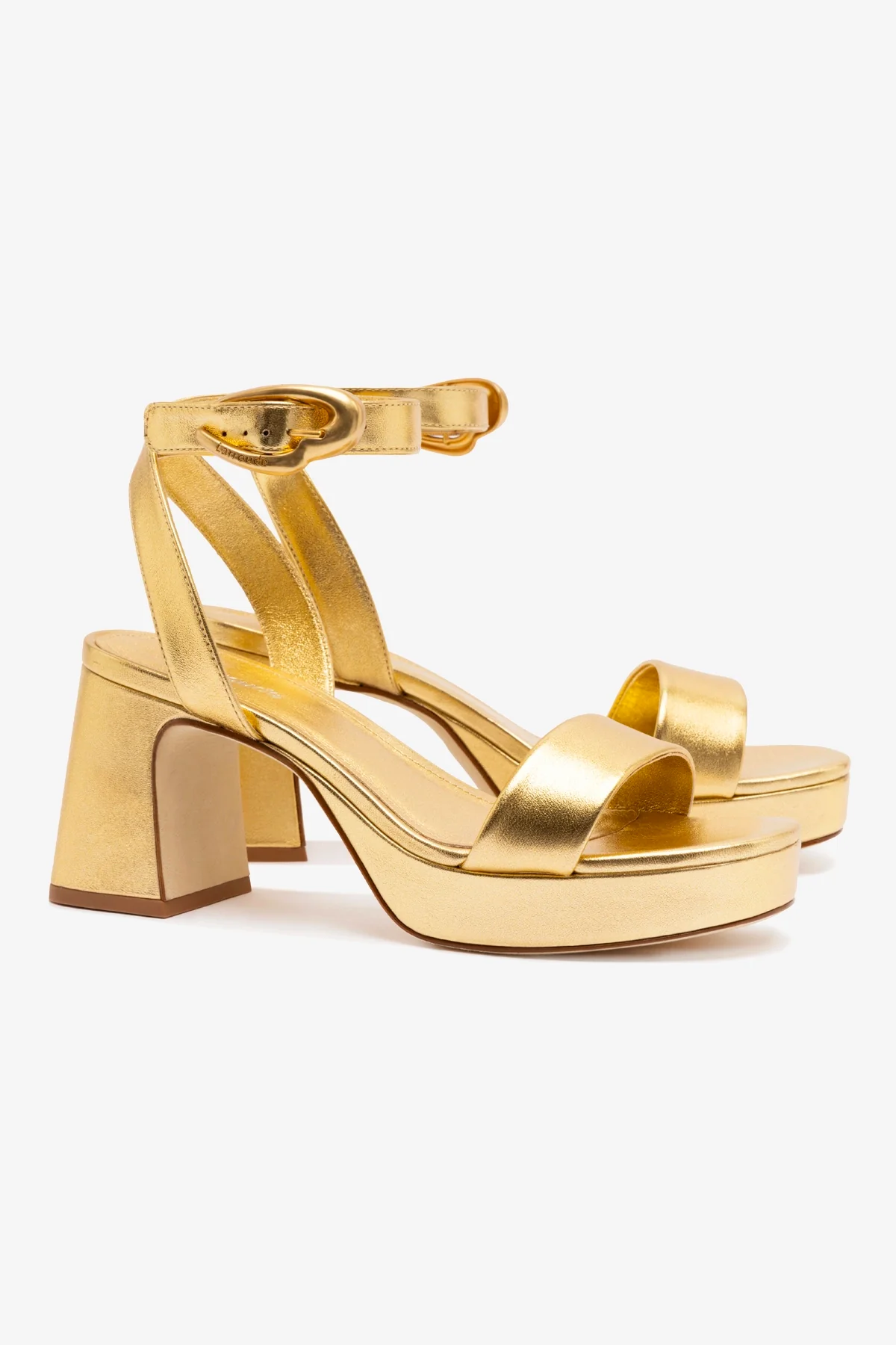 Dolly Verona Low Sandal In Gold Metallic Leather