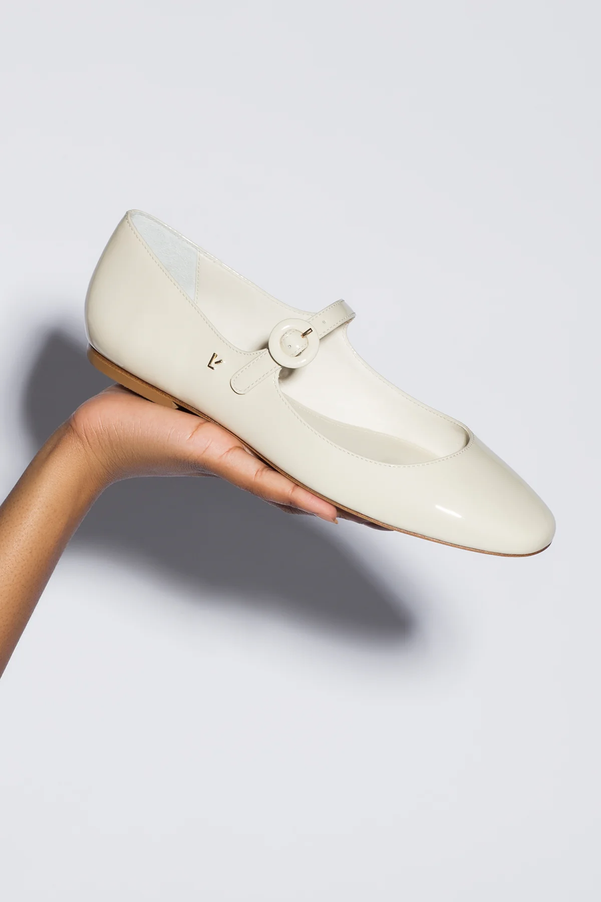 Blair Ballet Flat In Ivory Patent Leather