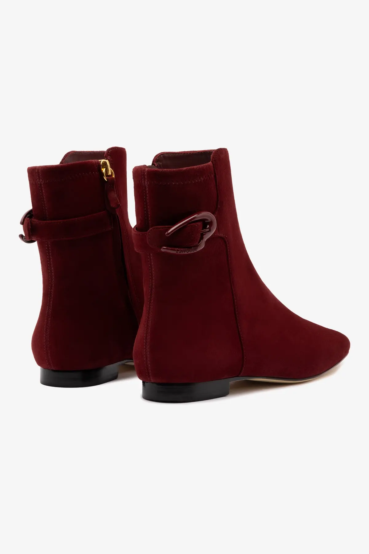 Alexis Verona Flat Boot In Burgundy Suede