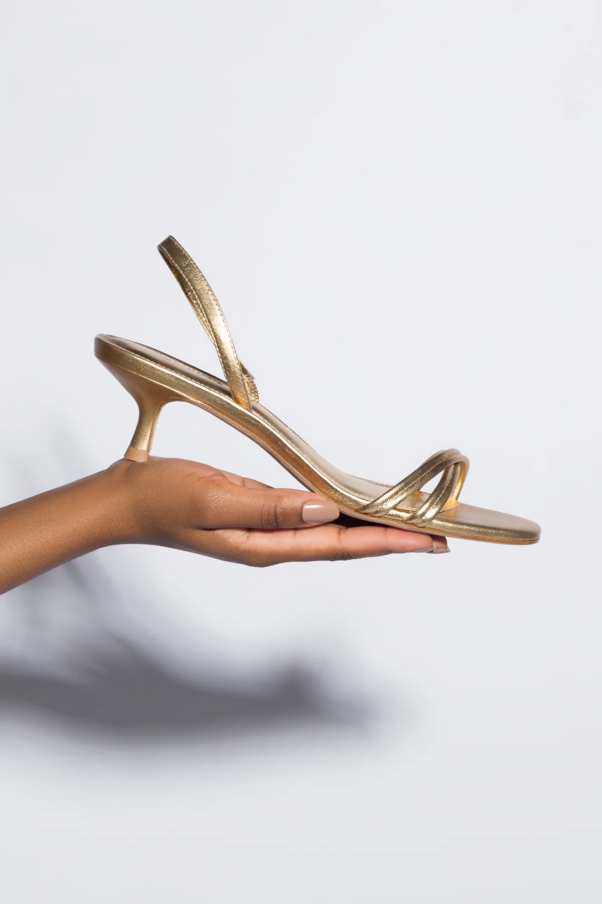 Mini Annie Sandal In Gold Metallic Leather