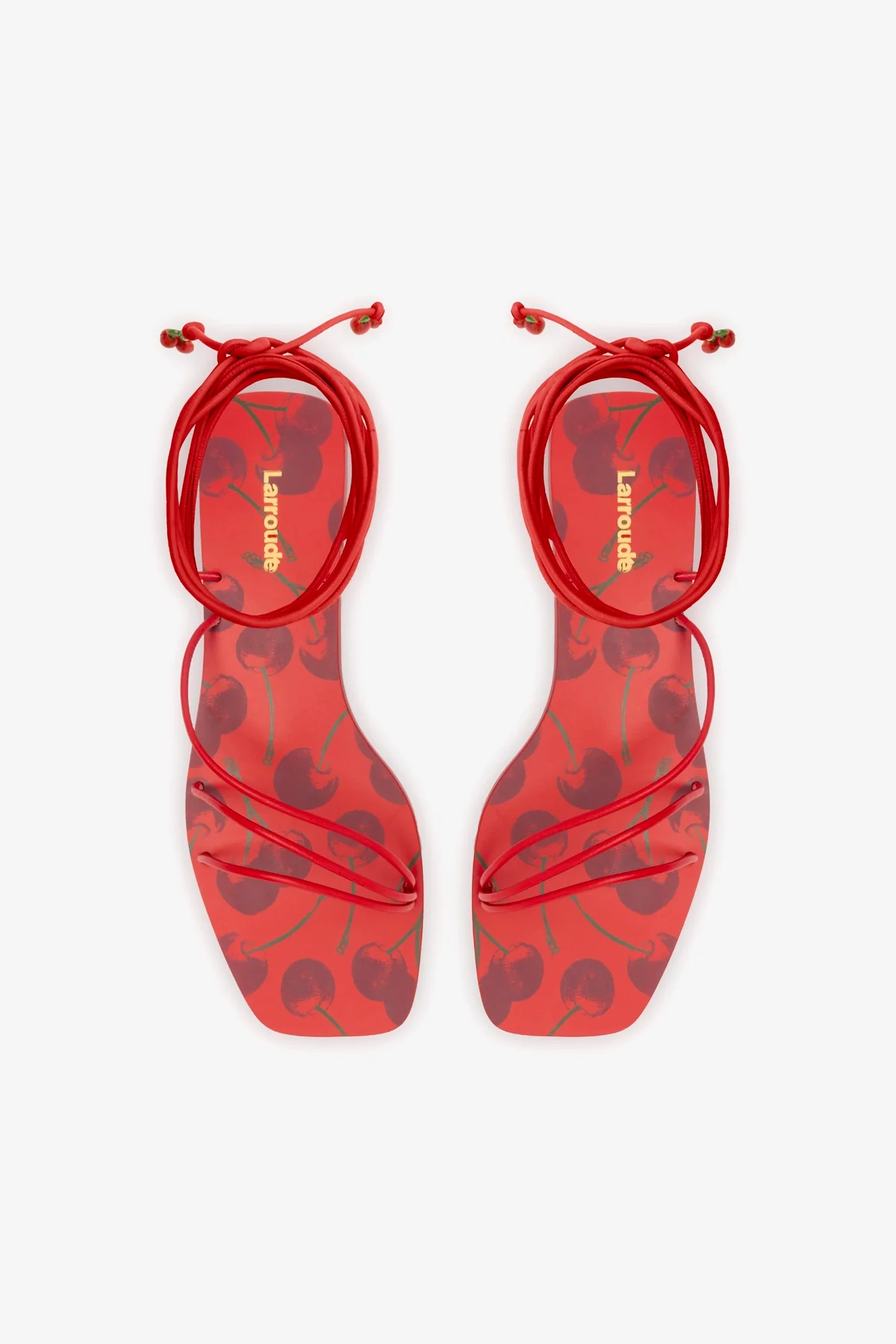 Nadia Flat Sandal In Scarlet Leather