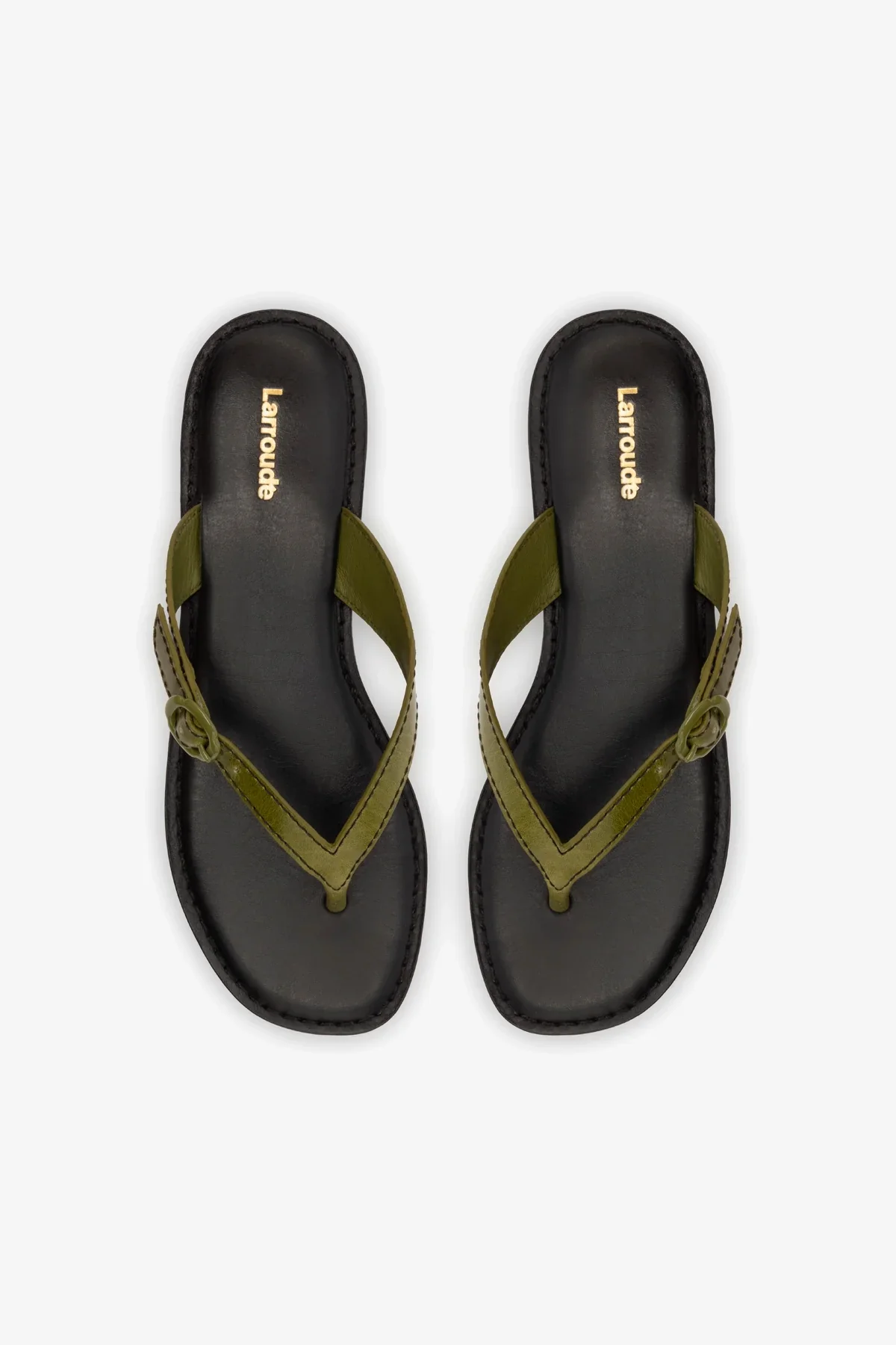 Mary Kate Flat Sandal In Seaweed Leather