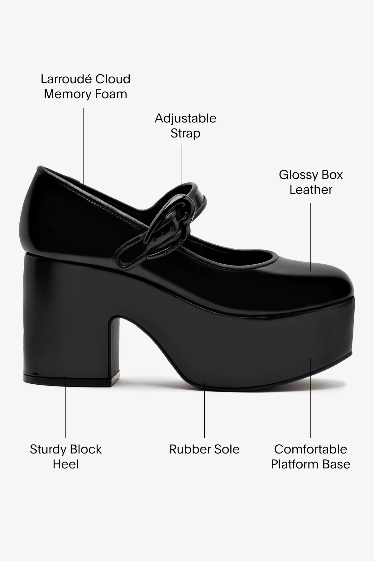 Verona Flatform In Black Box Leather