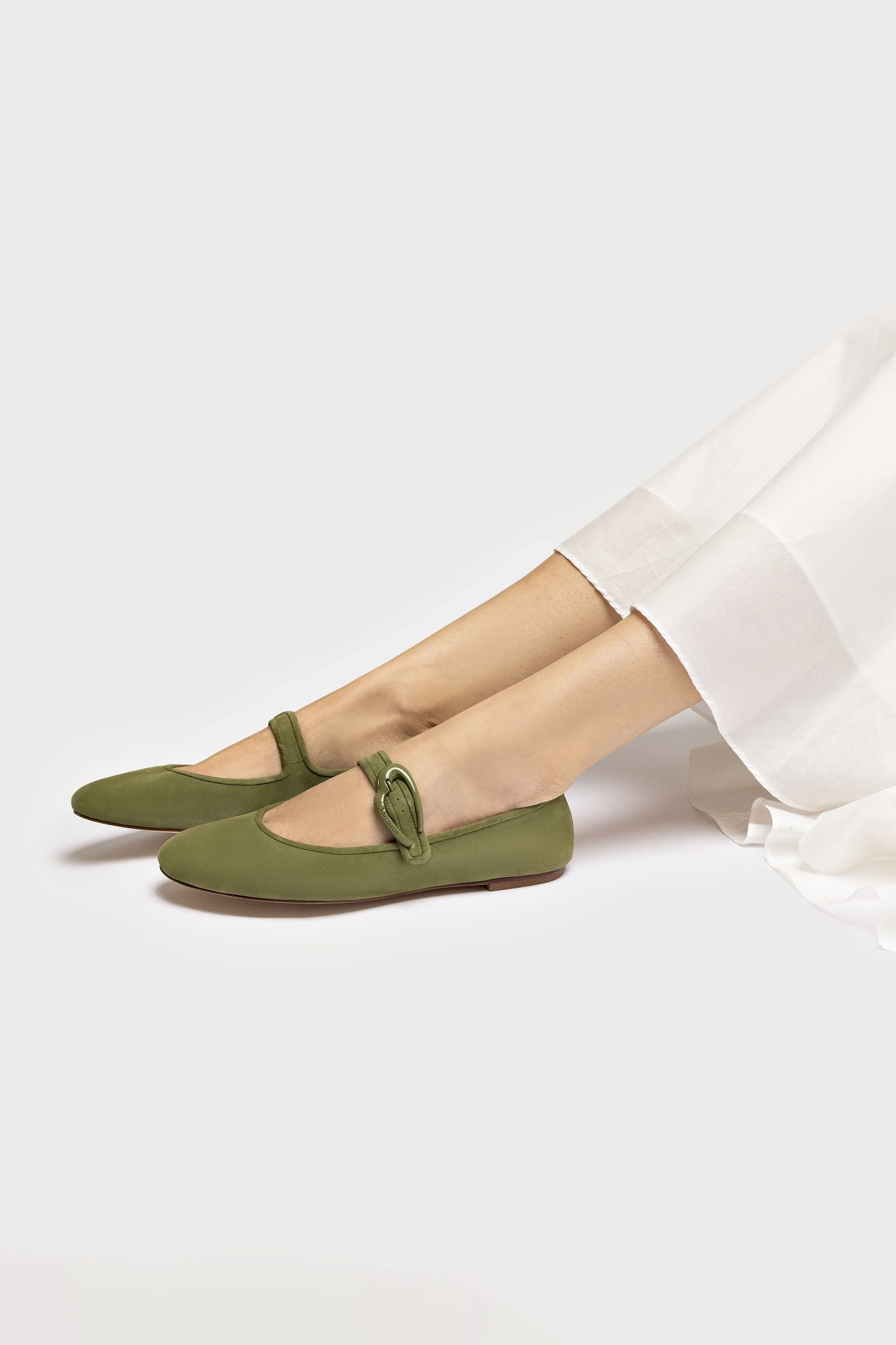 Verona Ballet Flat In Seaweed Suede
