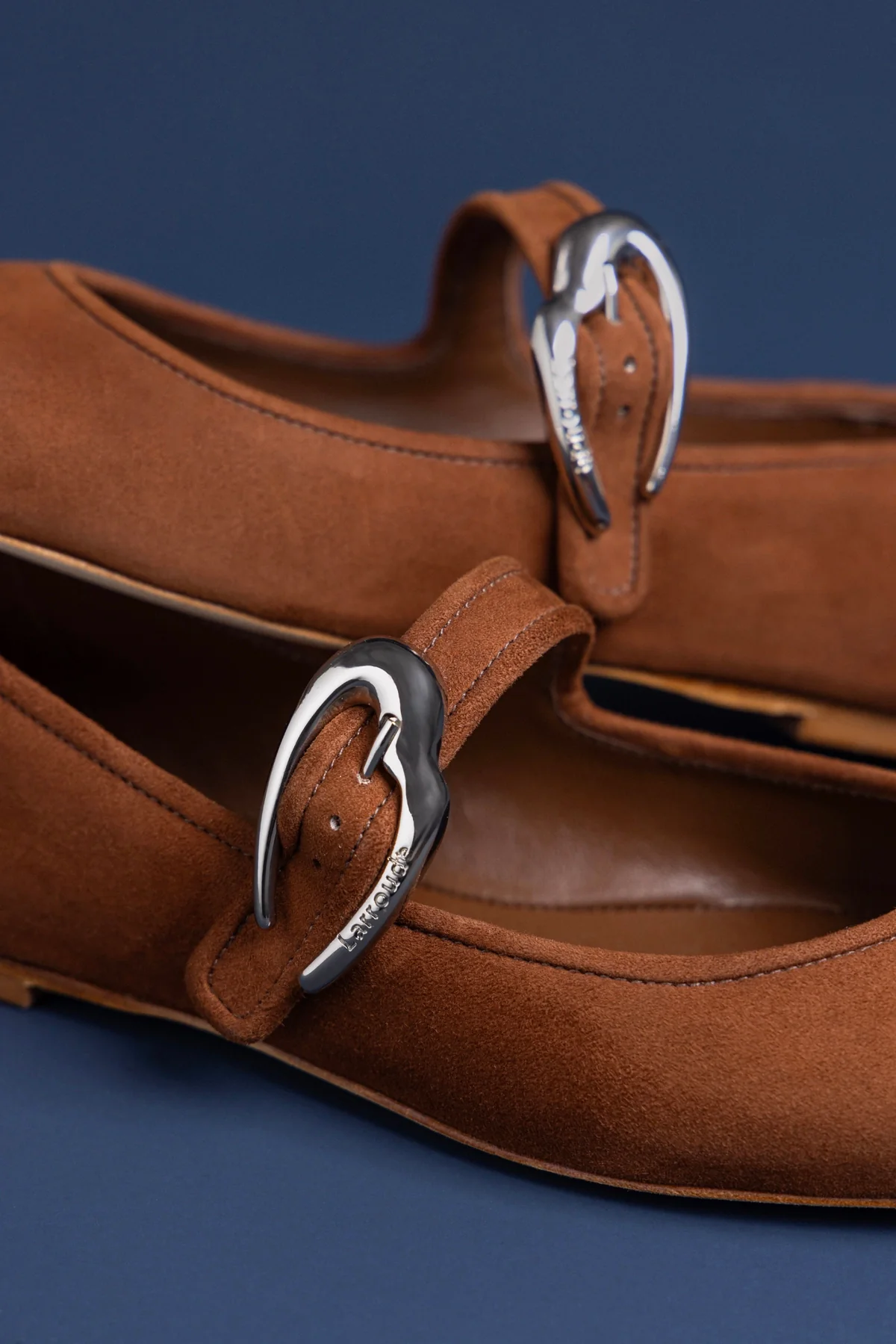 Verona Ballet Flat In Burnt Umber Suede