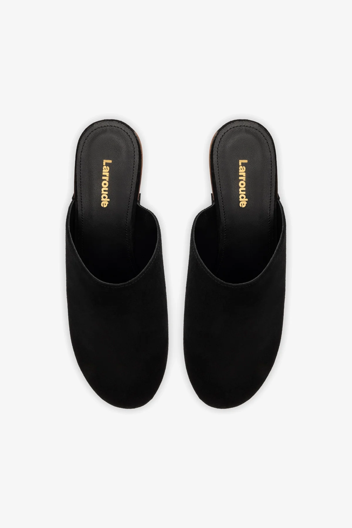 Miso Wooden Platform Clog In Black Suede