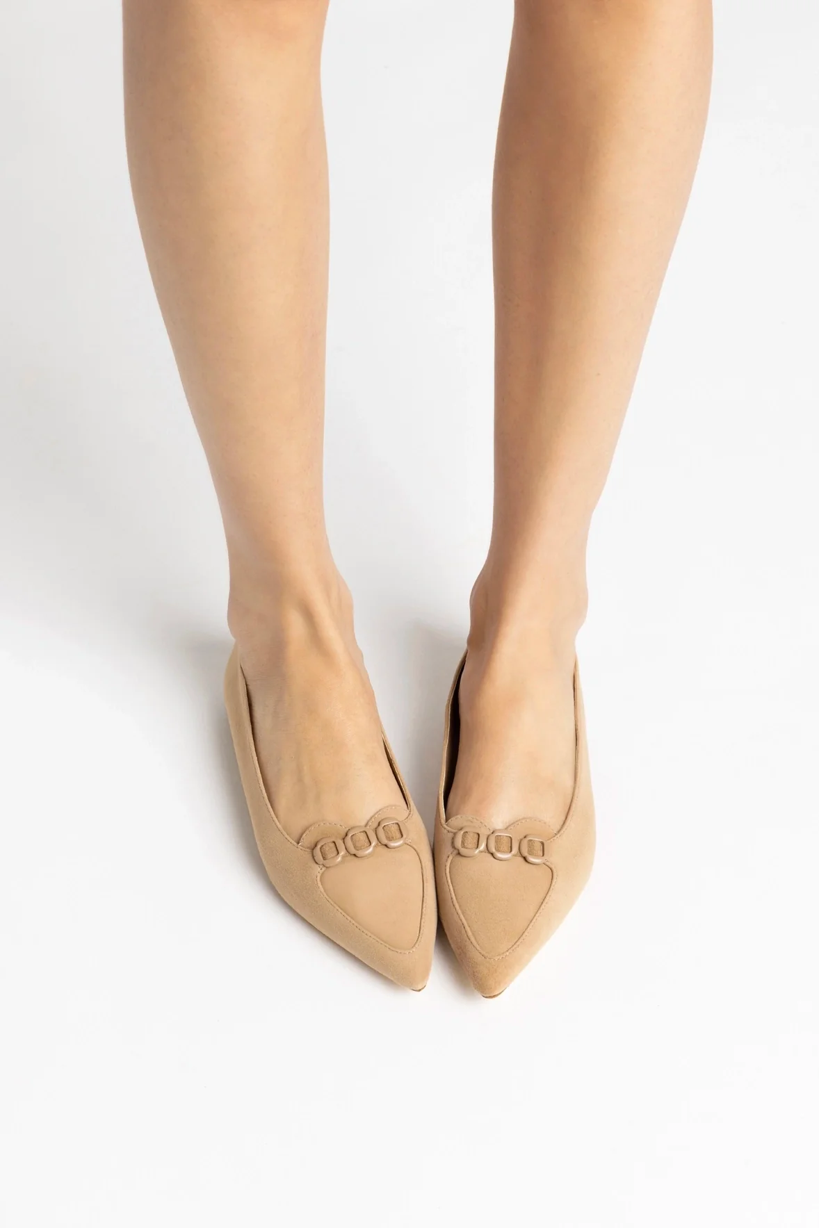 Audrey Flat In Hazelnut Suede