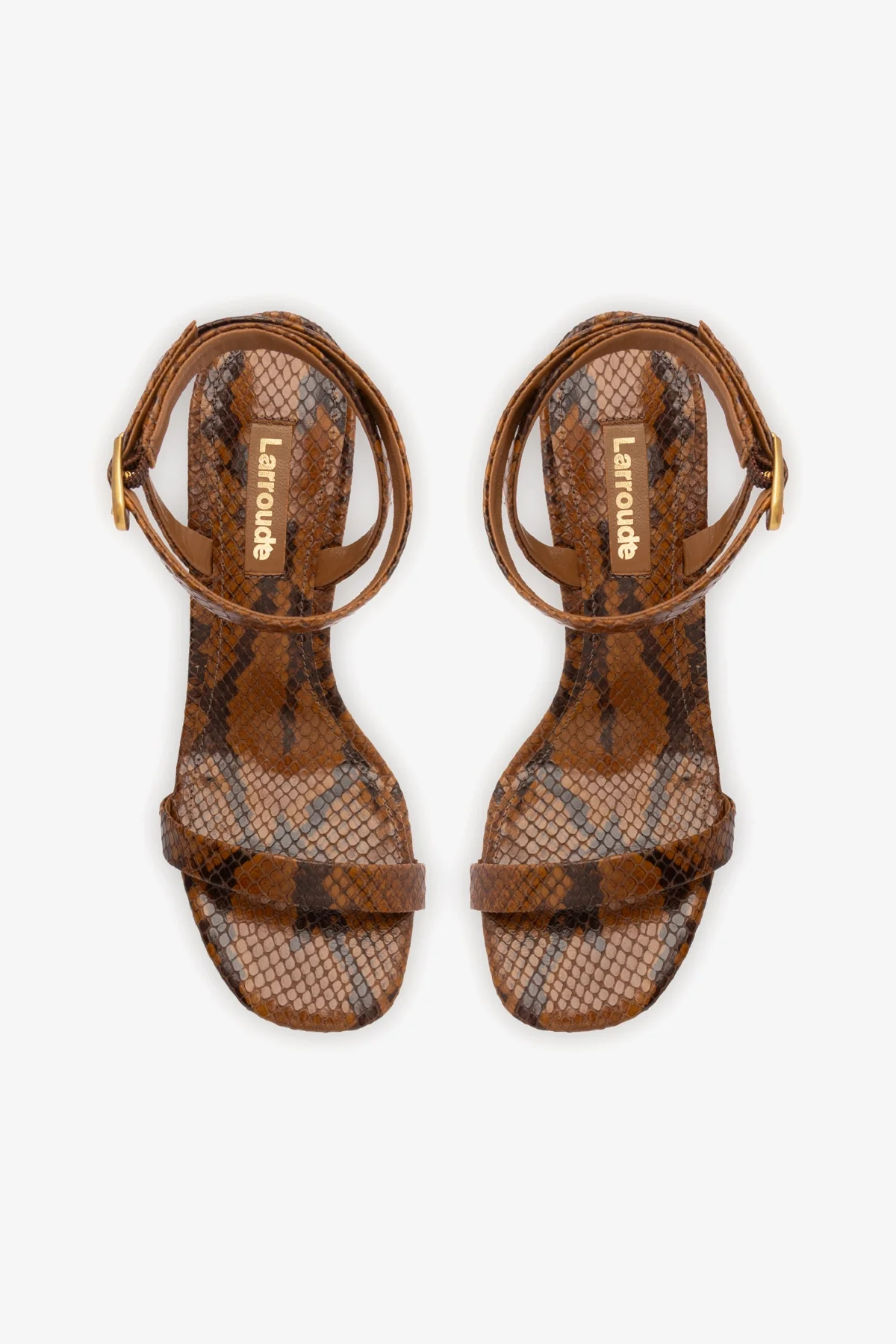 Veronina Sandal In Oud Python Embossed Leather