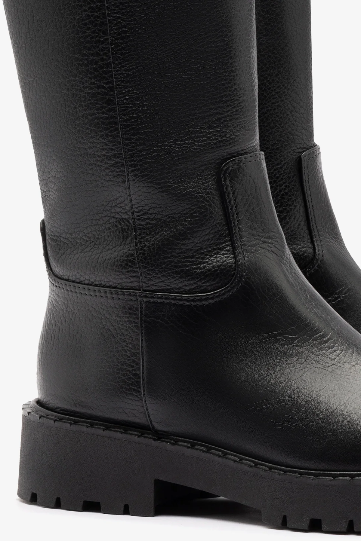 Anne Lugsole Boot In Black Leather