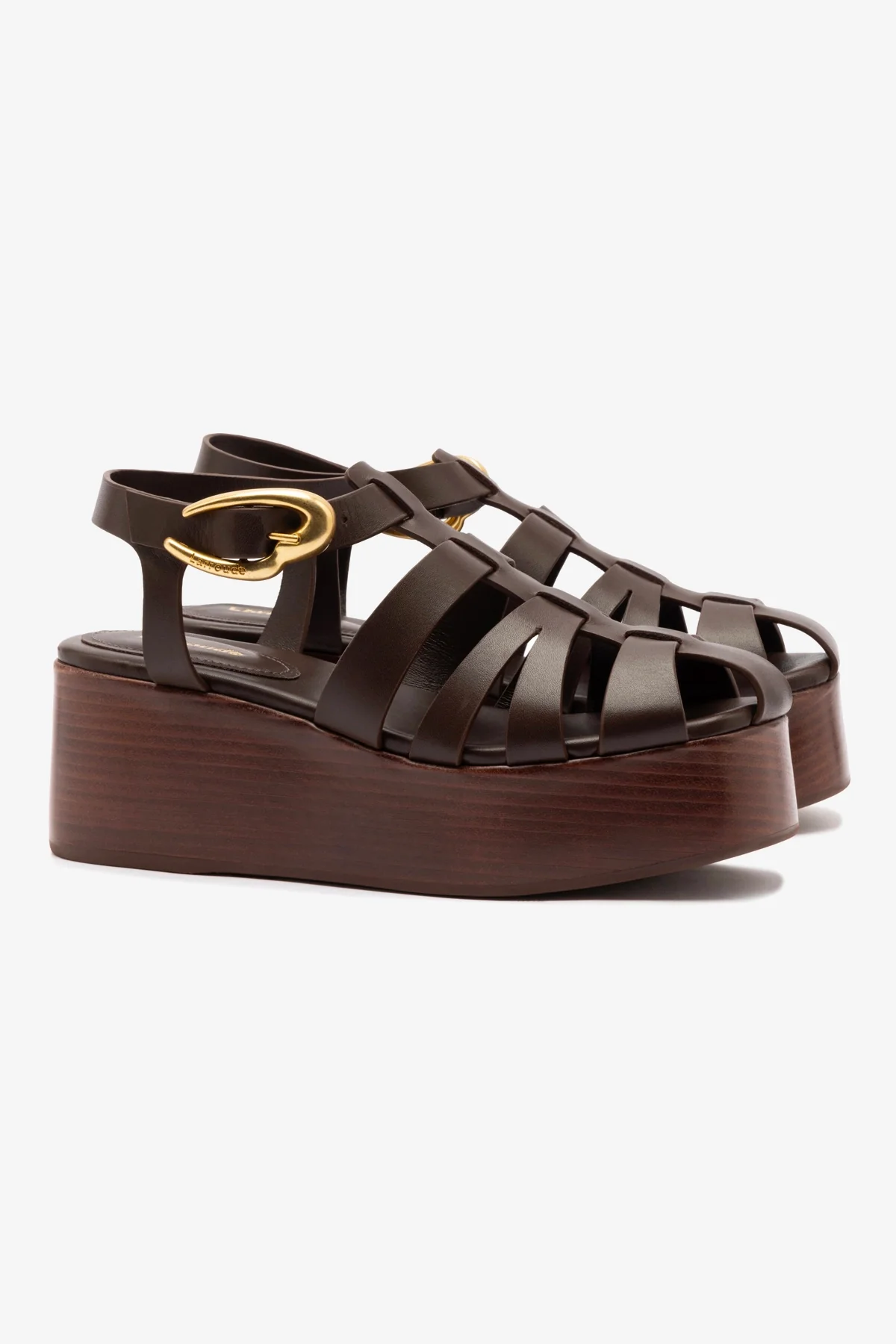 Stevie Verona Flatform Sandal In Brown Leather
