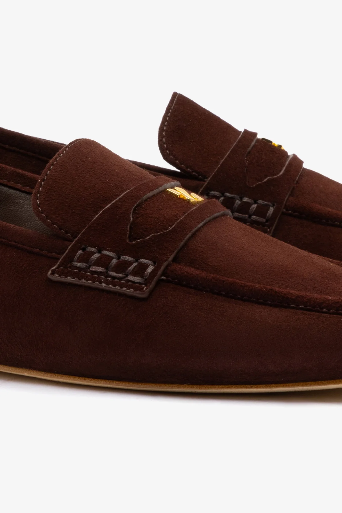 Suki Flat Loafer In Brown Suede