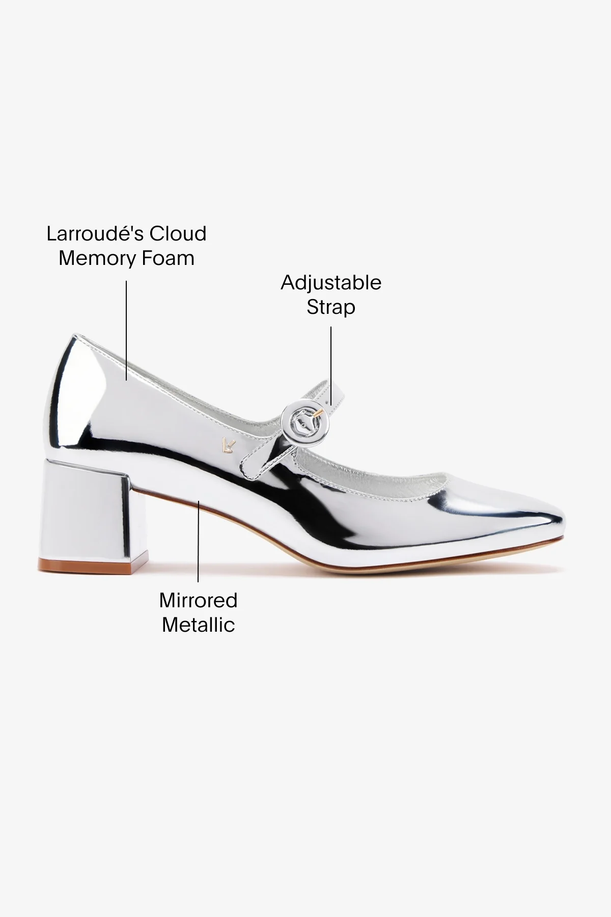 Blair Block Pump In Silver Specchio