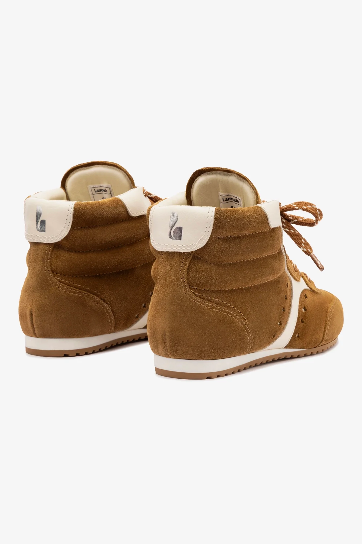 Stella Mid Sneaker In Russet Suede and Ivory Leather