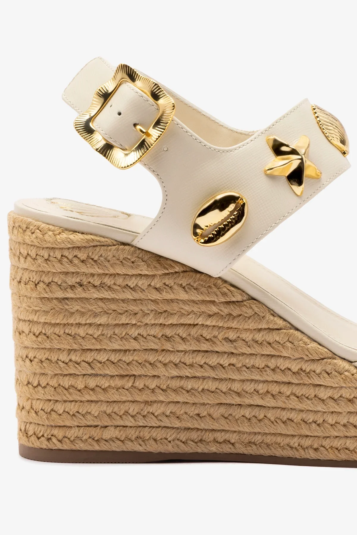 Madison Hi Espadrille In Ivory Saffiano