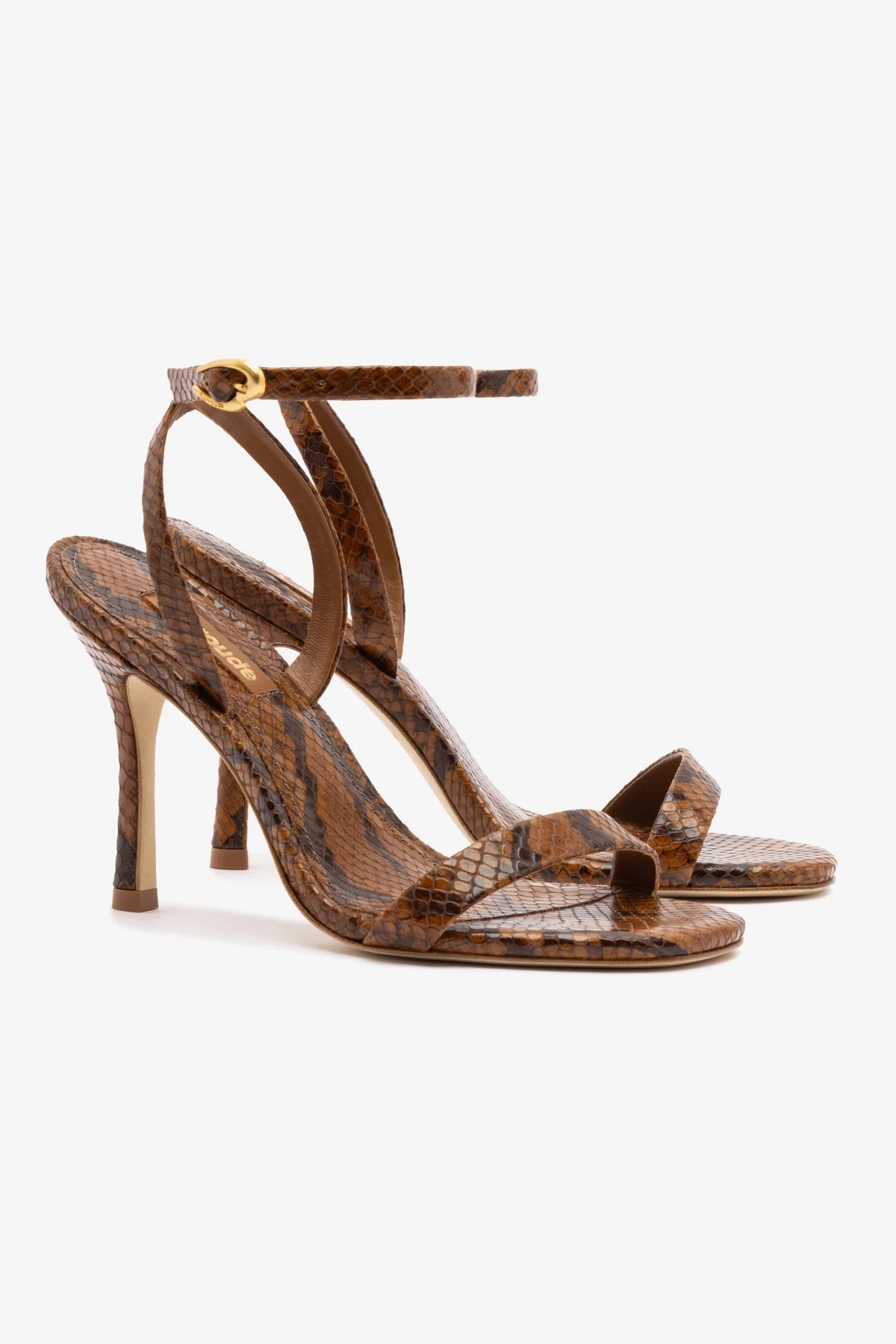 Veronina Sandal In Oud Python Embossed Leather