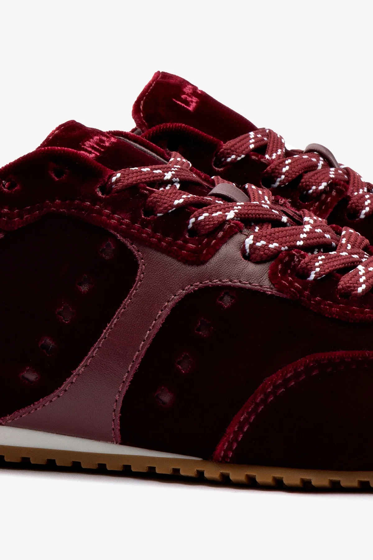 Stella Sneaker In Wine Velvet