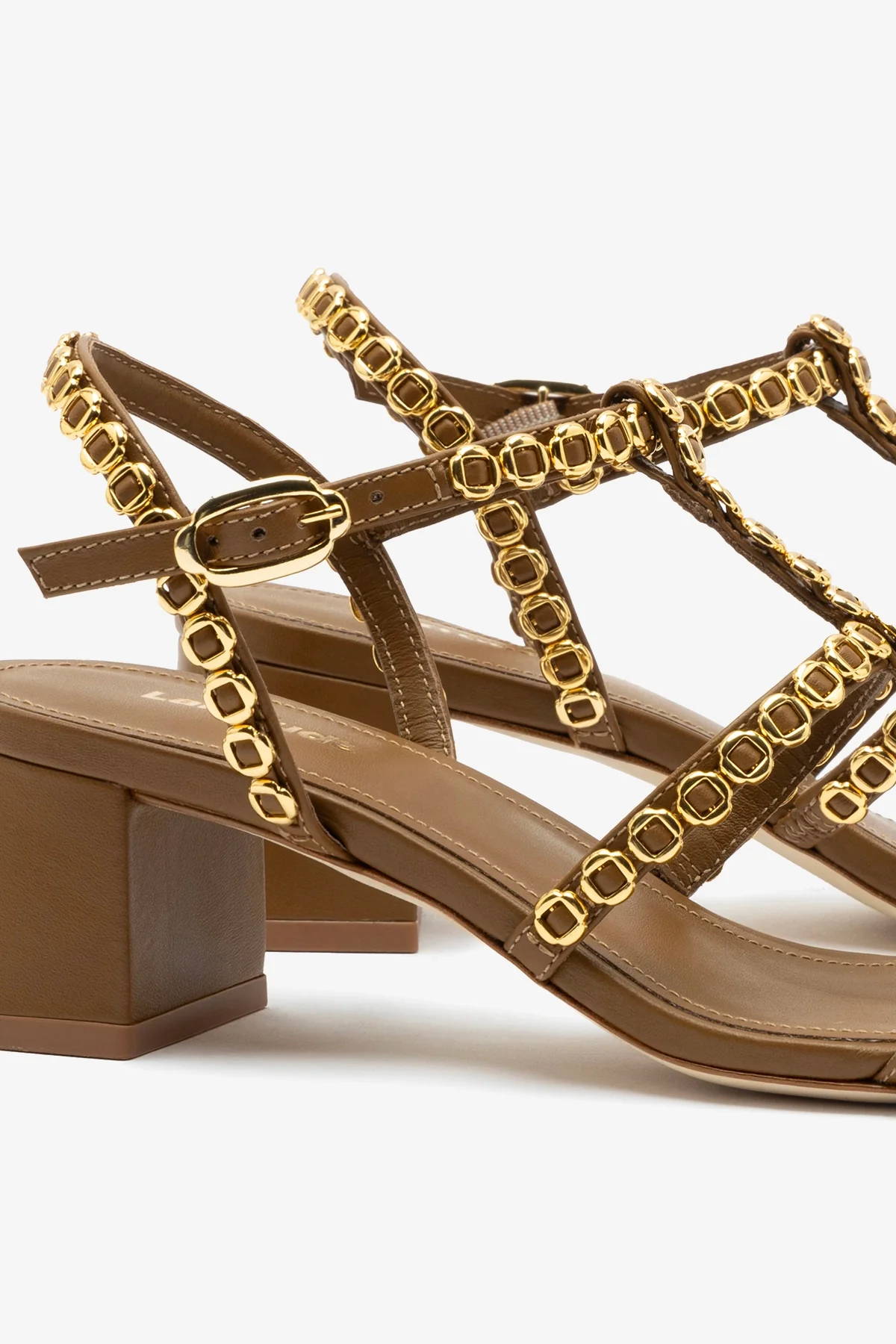 Milanina Block Sandal In Russet Leather