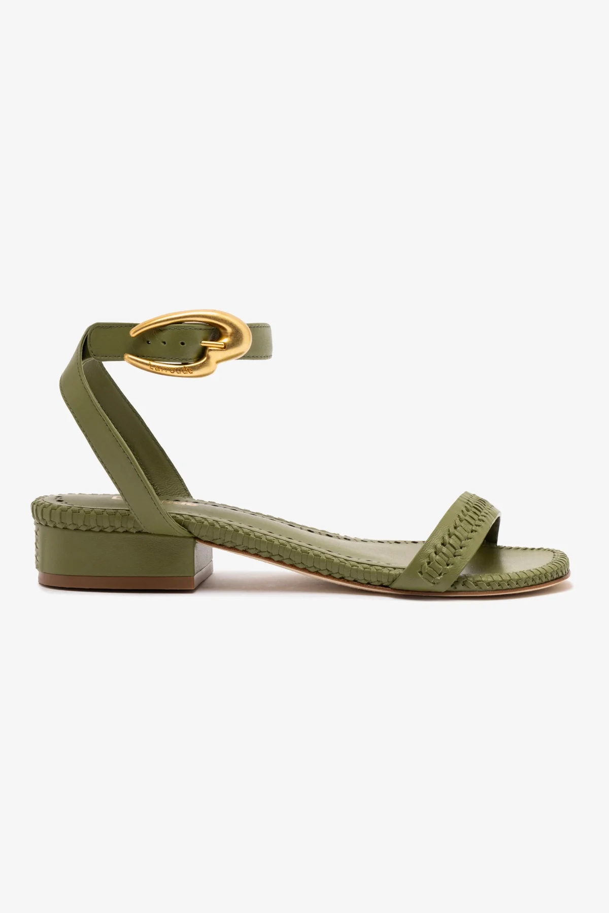 Verona Flat Sandal In Seaweed Leather