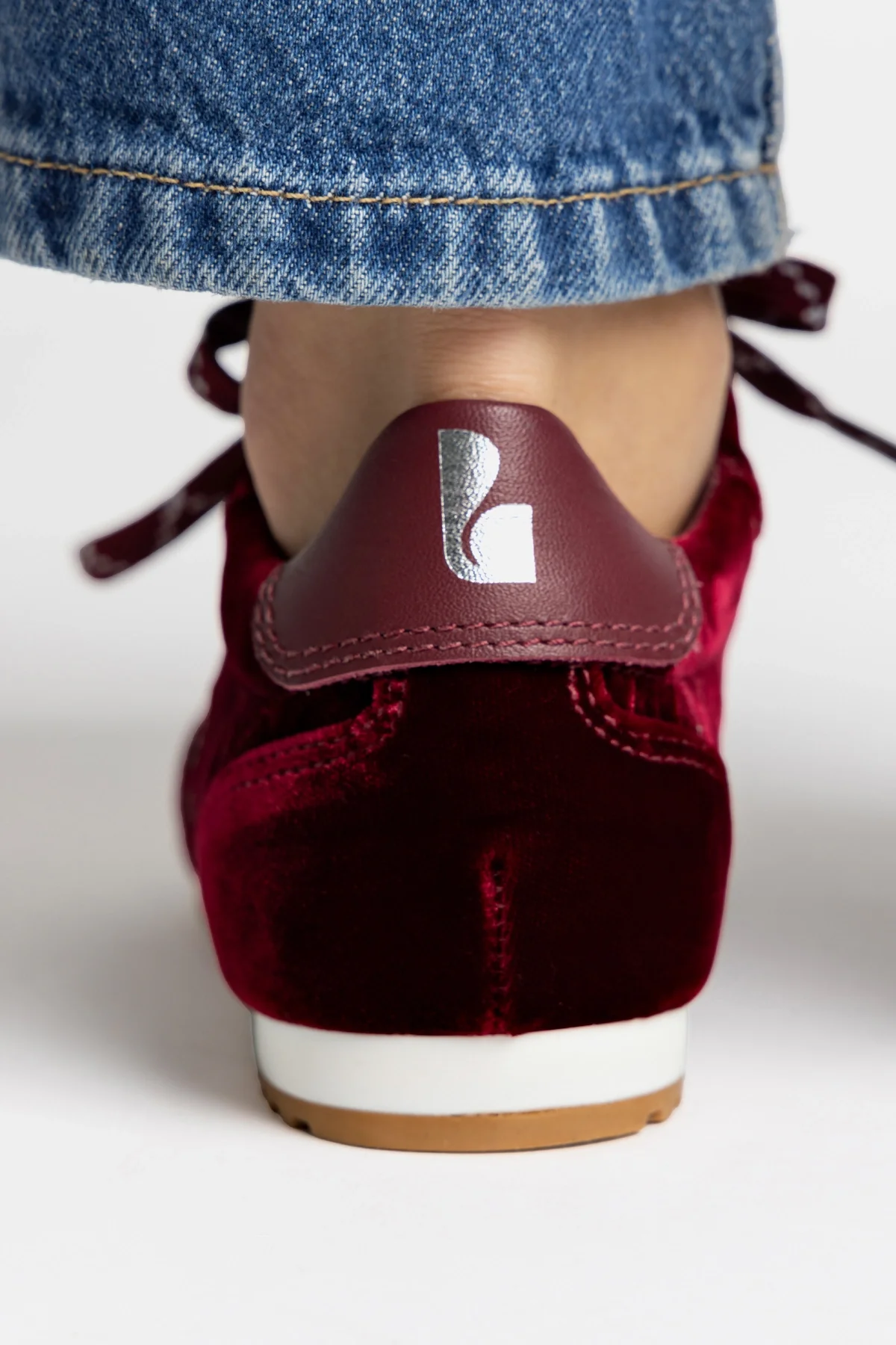 Stella Sneaker In Wine Velvet