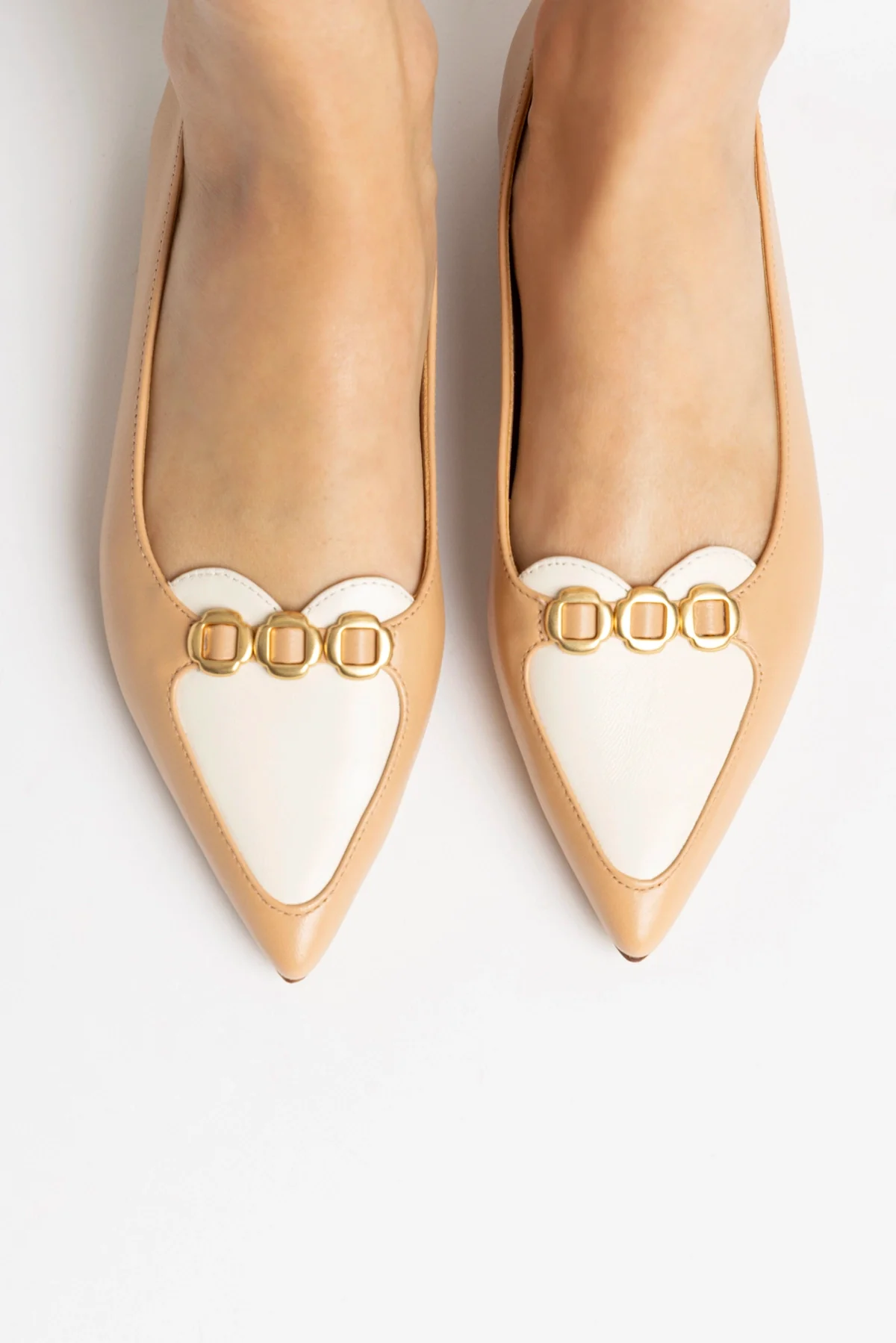 Audrey Flat In Tan Leather