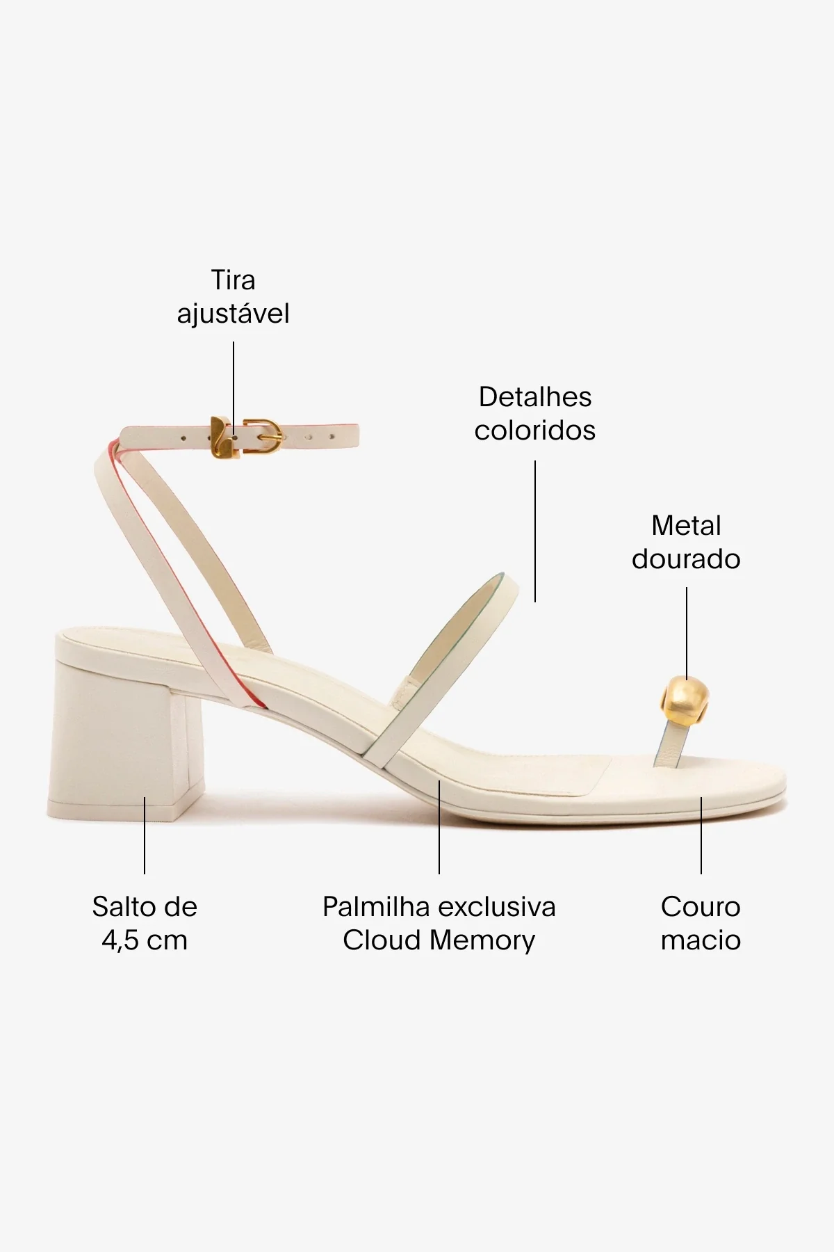 Biarritz Block In Ivory Leather