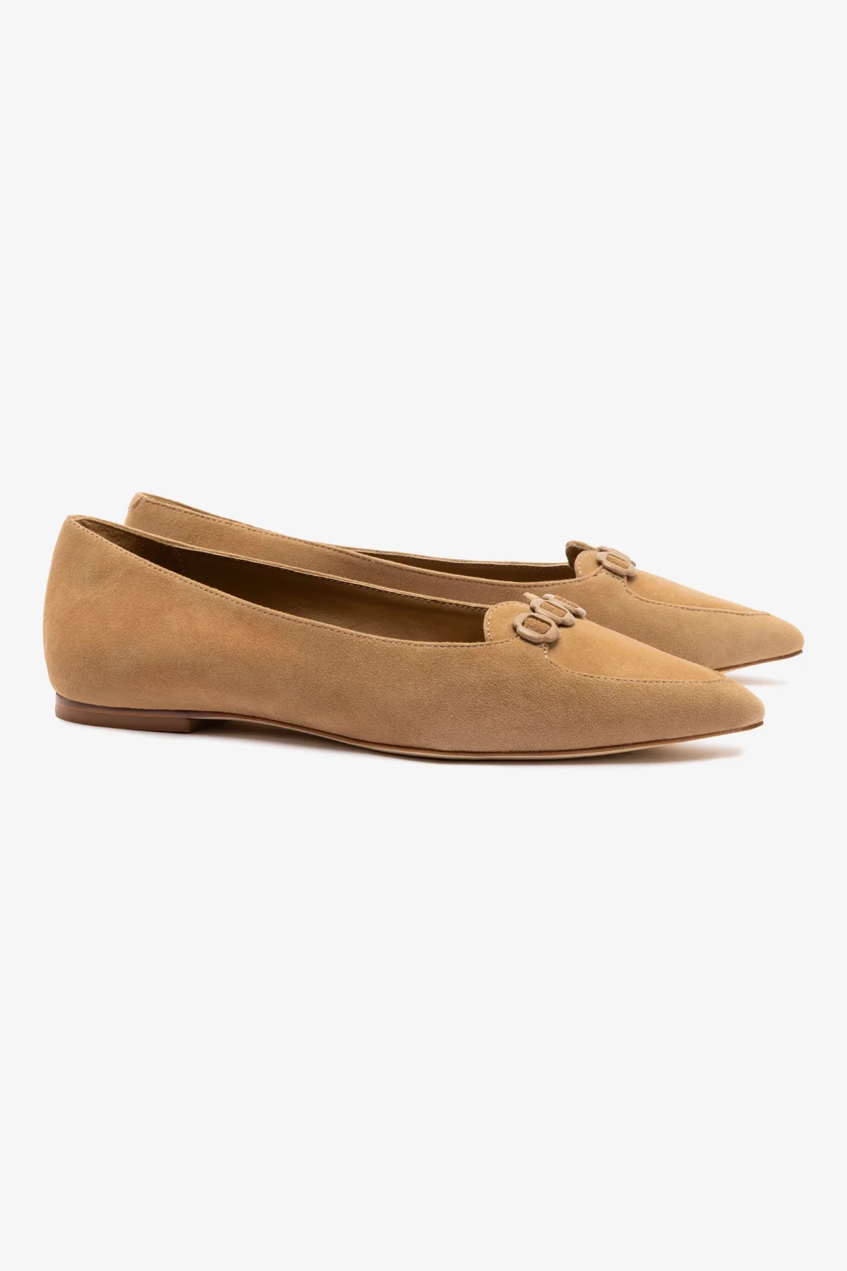 Audrey Flat In Hazelnut Suede