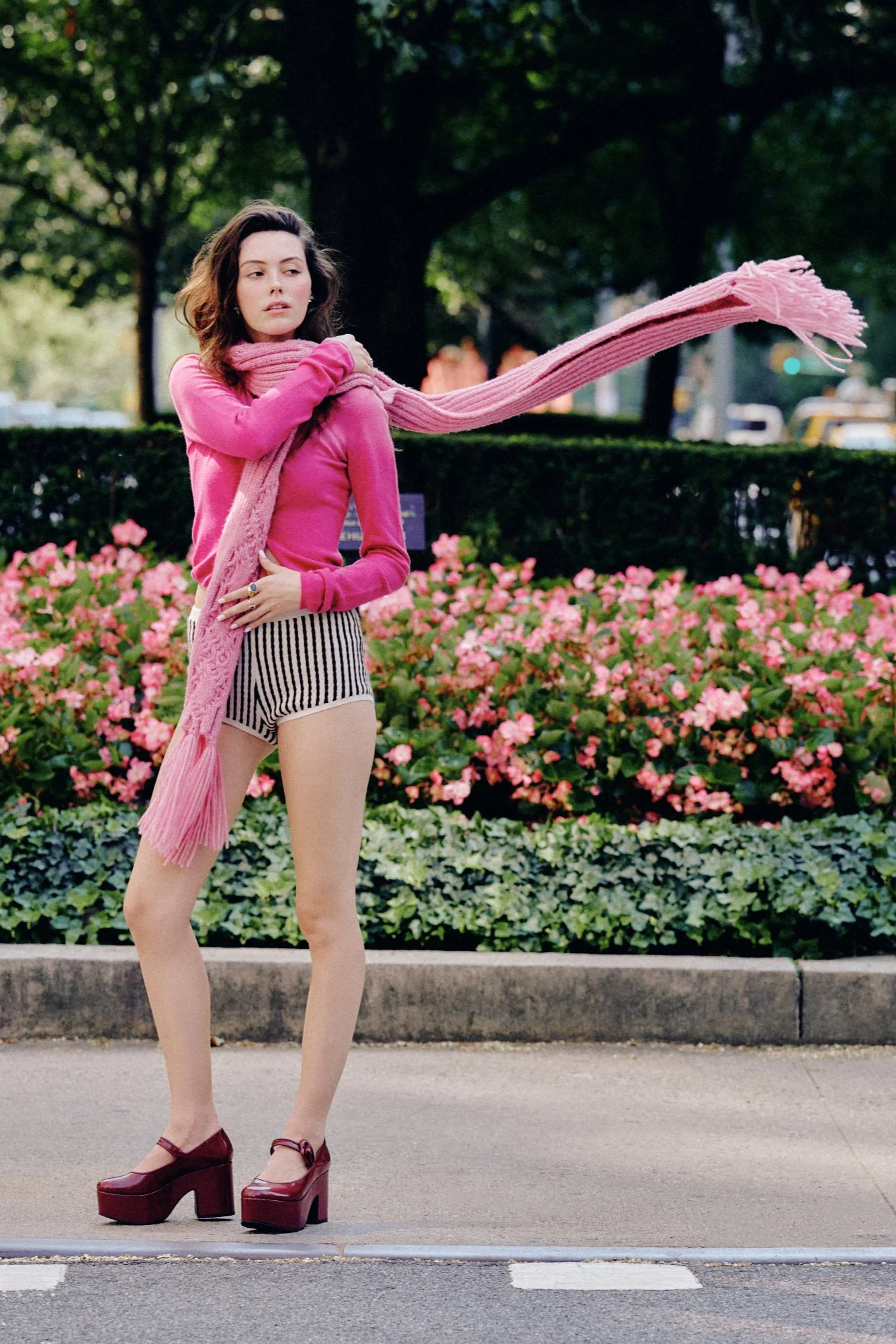 Verona Flatform In Burgundy Box Leather