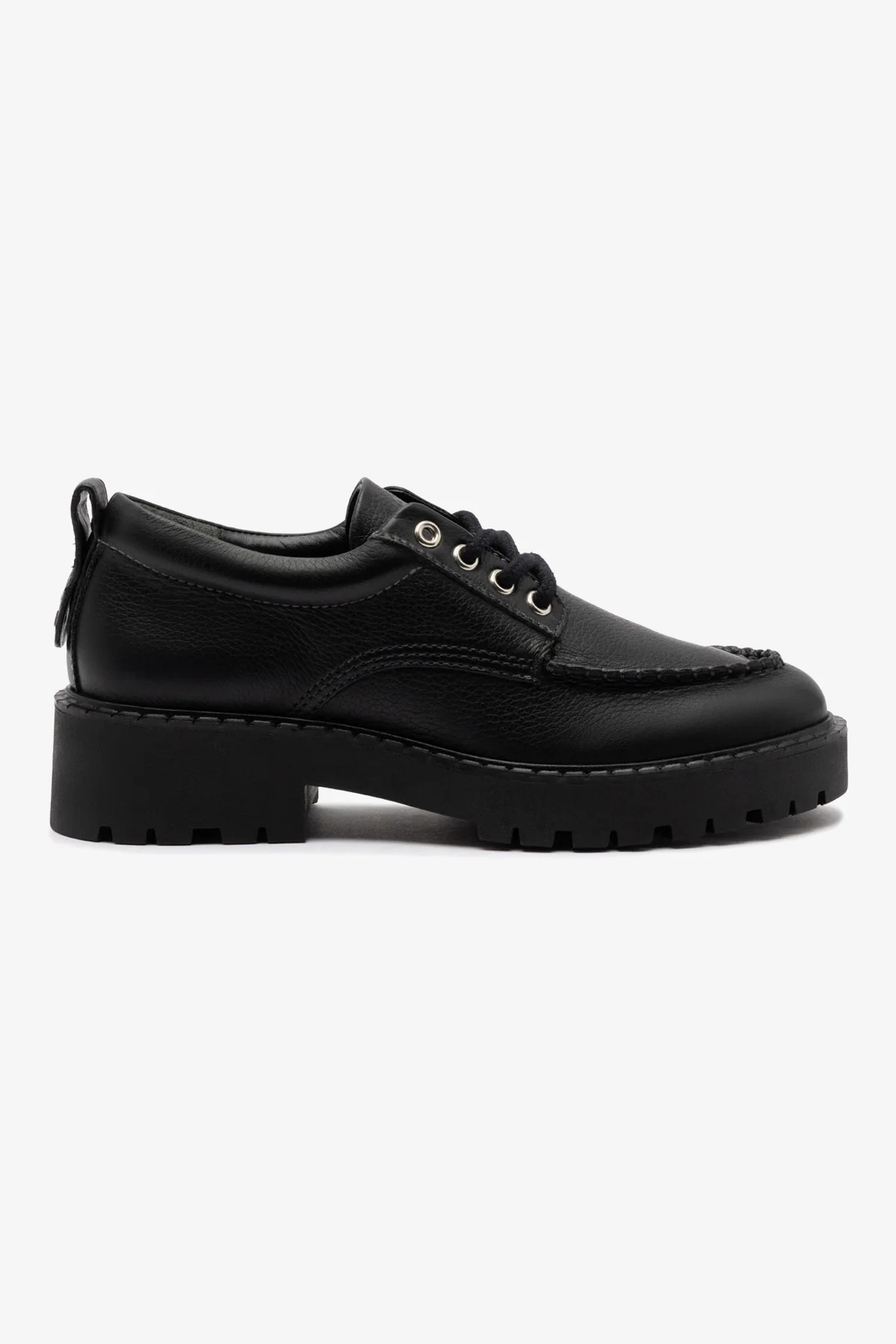 London Lace Up Loafer In Black Leather
