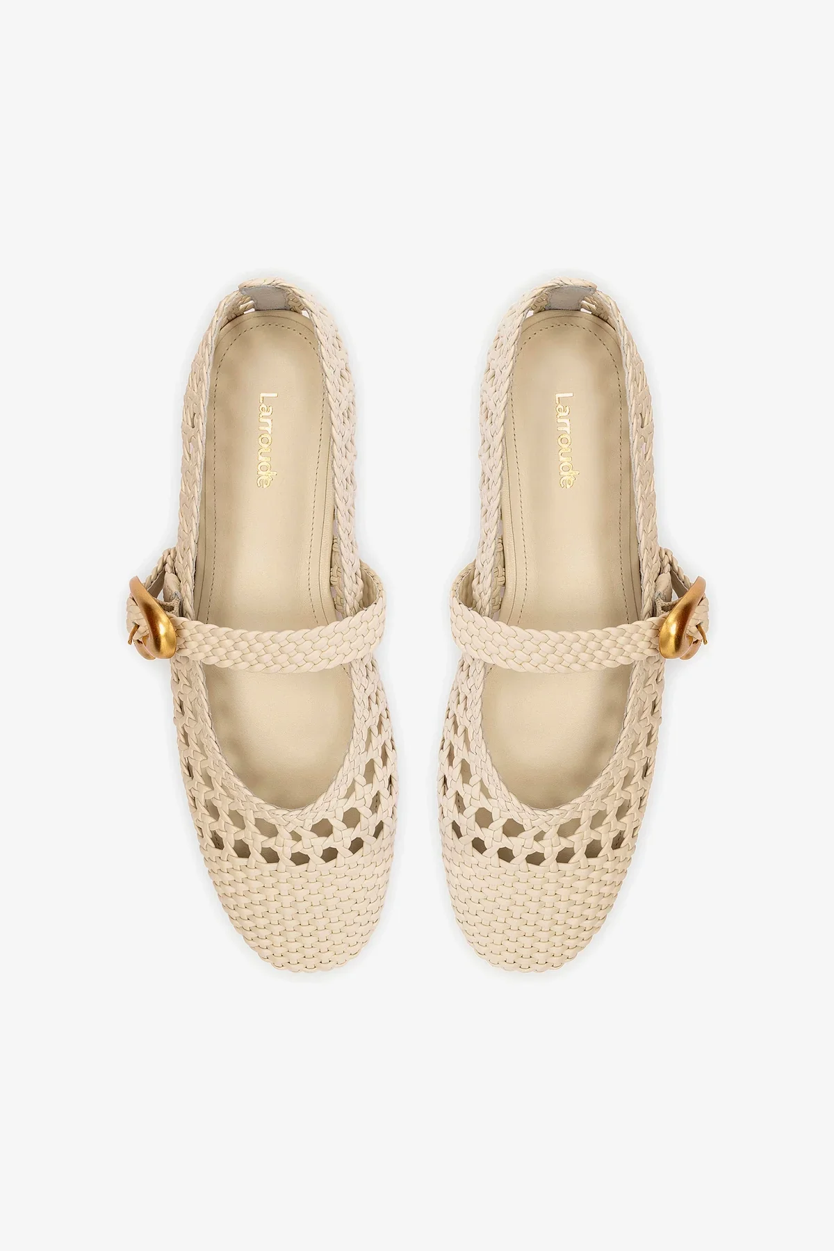Verona Macrame Ballet Flat In Ivory Leather